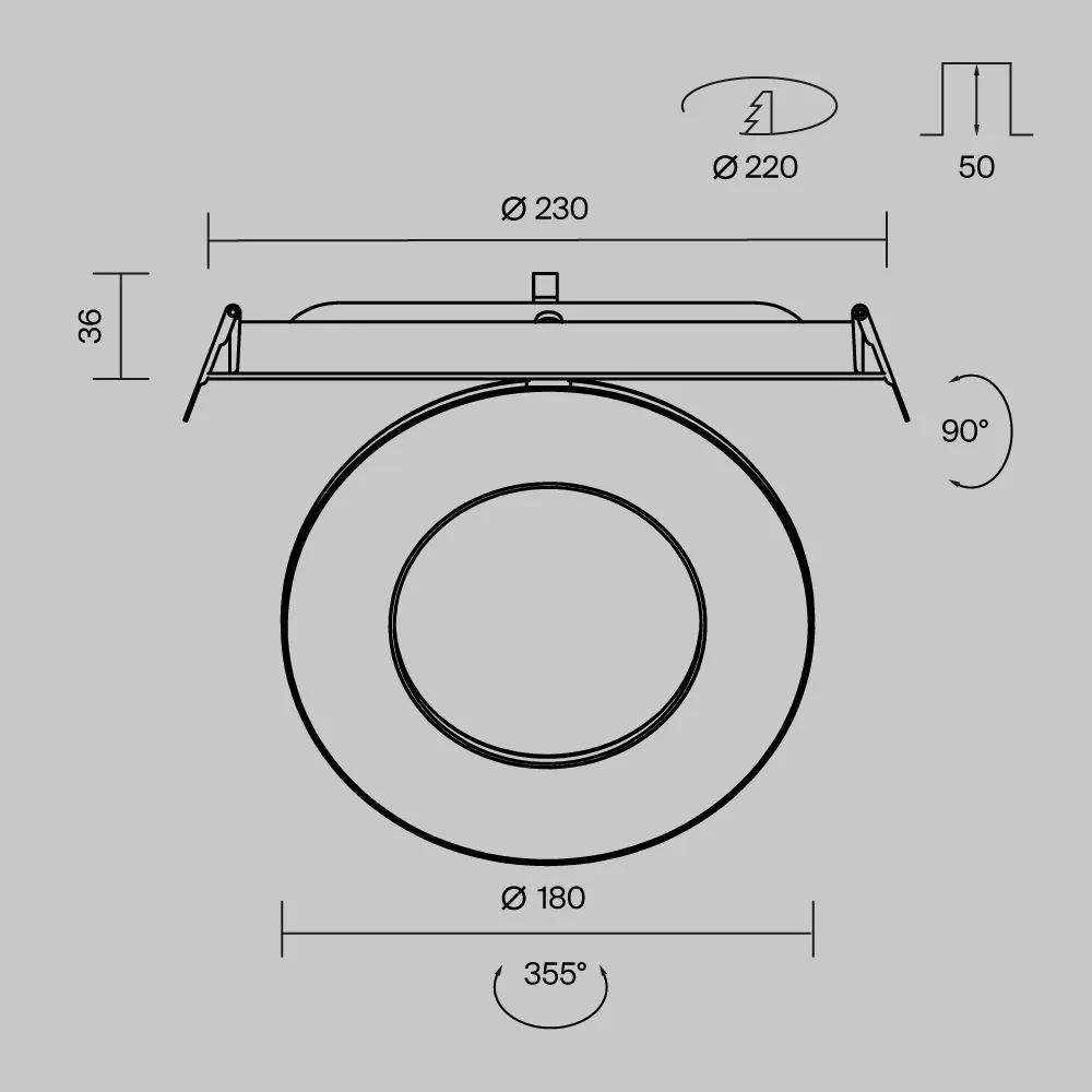 картинка Встраиваемый светильник Technical DL102-12W4K-B