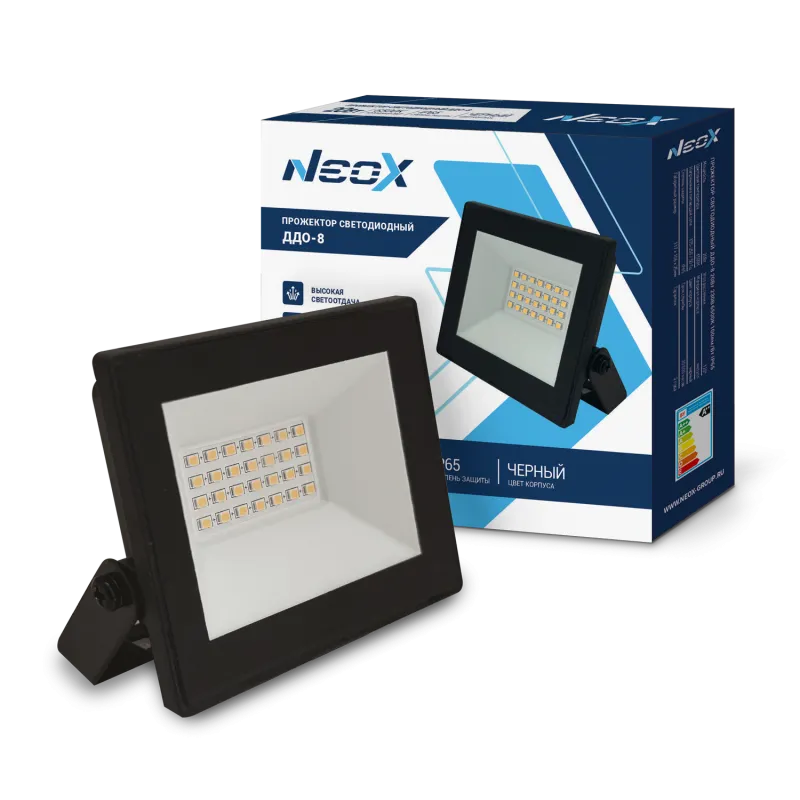 картинка Прожектор светодиодный ДДО-8 20Вт 230В 6500К 2000Лм 100лм/Вт IP65 черный NEOX