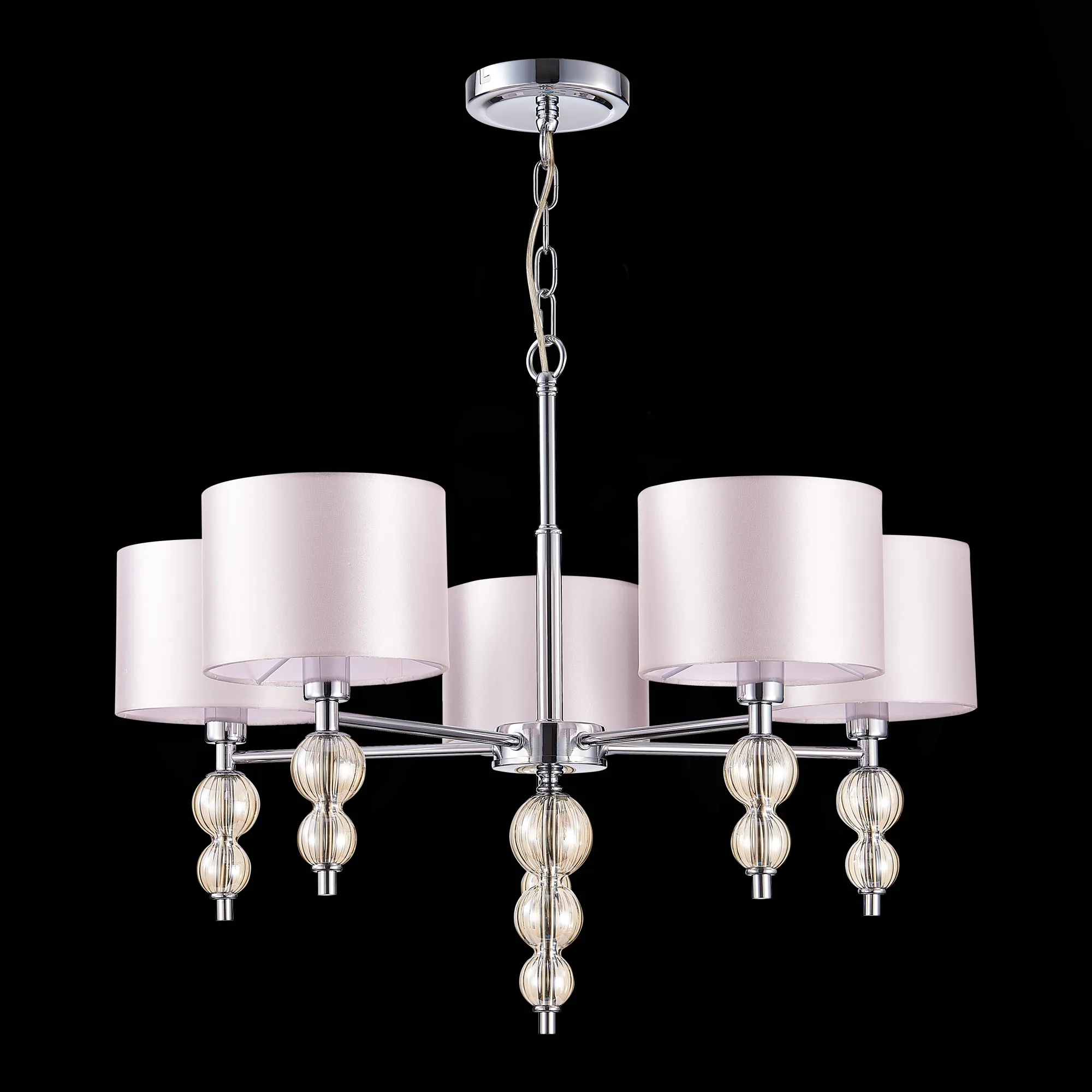 картинка SLE105703-05 Светильник подвесной Хром/Светло-бежевый E14 5*40W