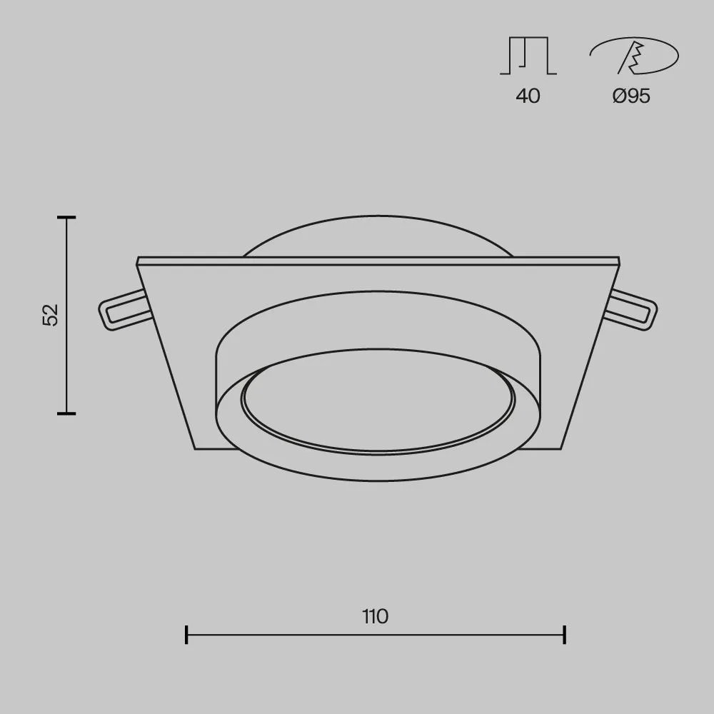 картинка Встраиваемый светильник Technical DL086-GX53-SQ-BG