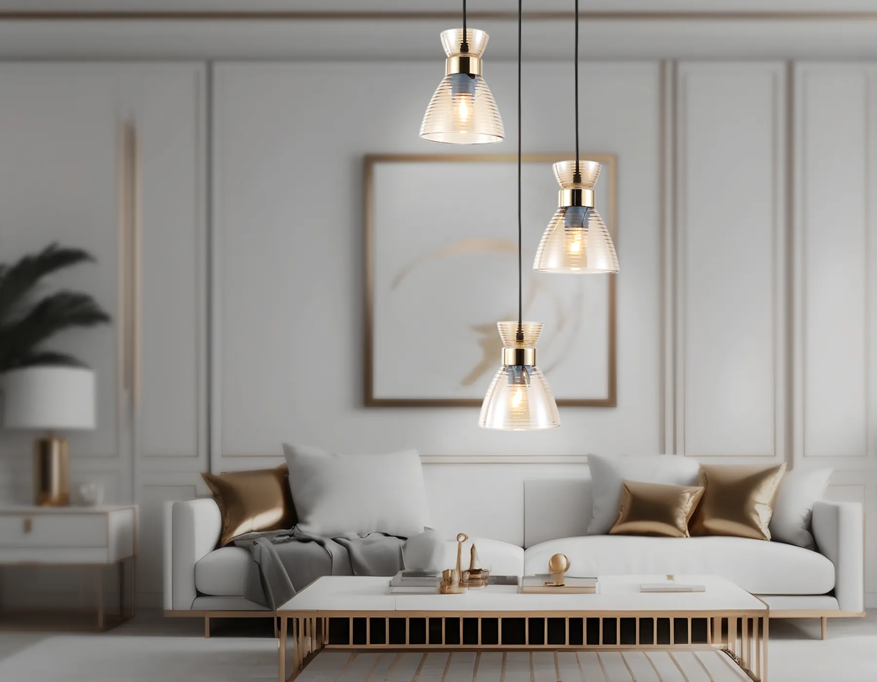 картинка Светильник подвесной со стеклянными плафонами