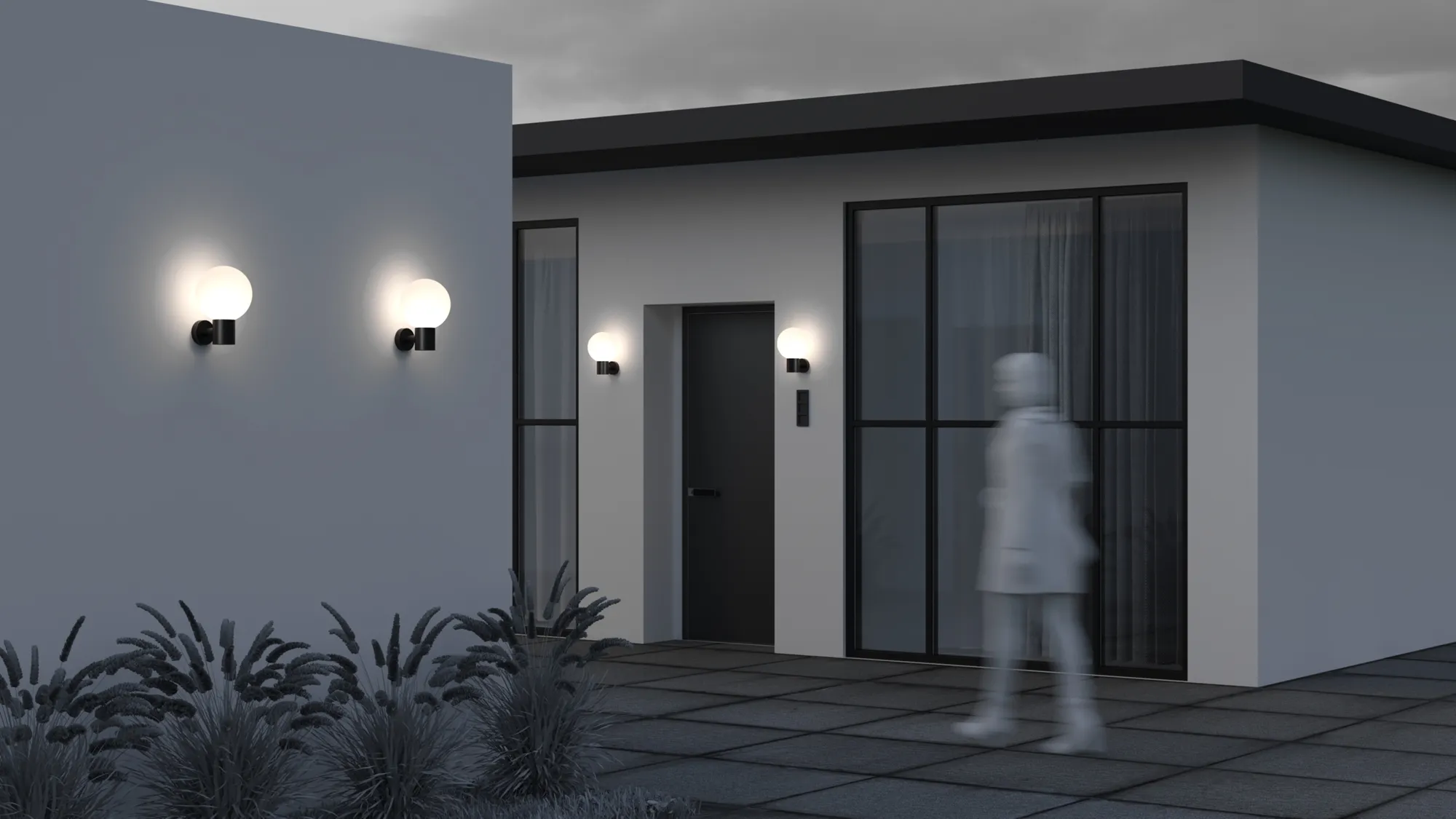 картинка Настенный светильник (бра) Outdoor O598WL-01B