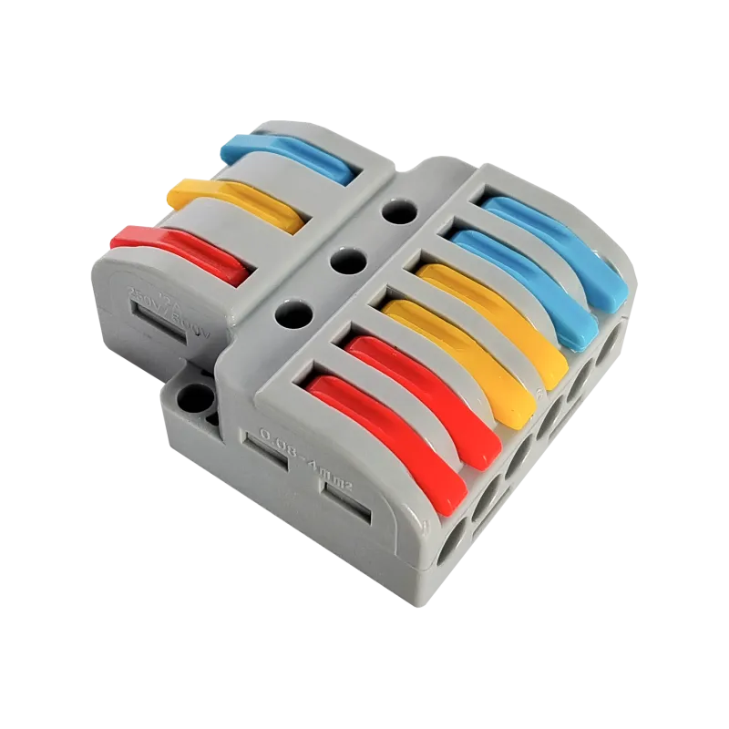 картинка Клемма проходная разветвительная КПР 222-4136 с рычагами 3/6 полюса 0.08-2.5/4мм2 (3шт./уп.) IN HOME
