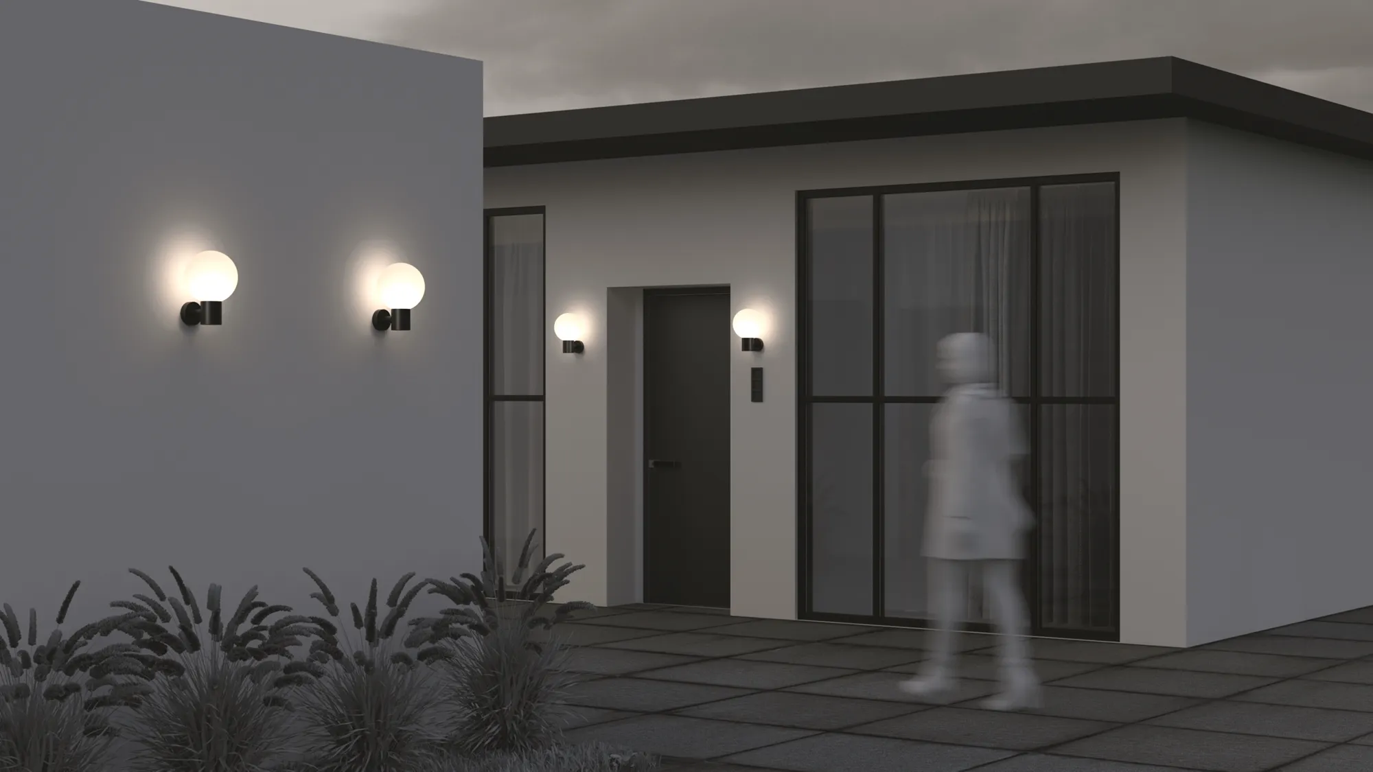 картинка Настенный светильник (бра) Outdoor O598WL-01B