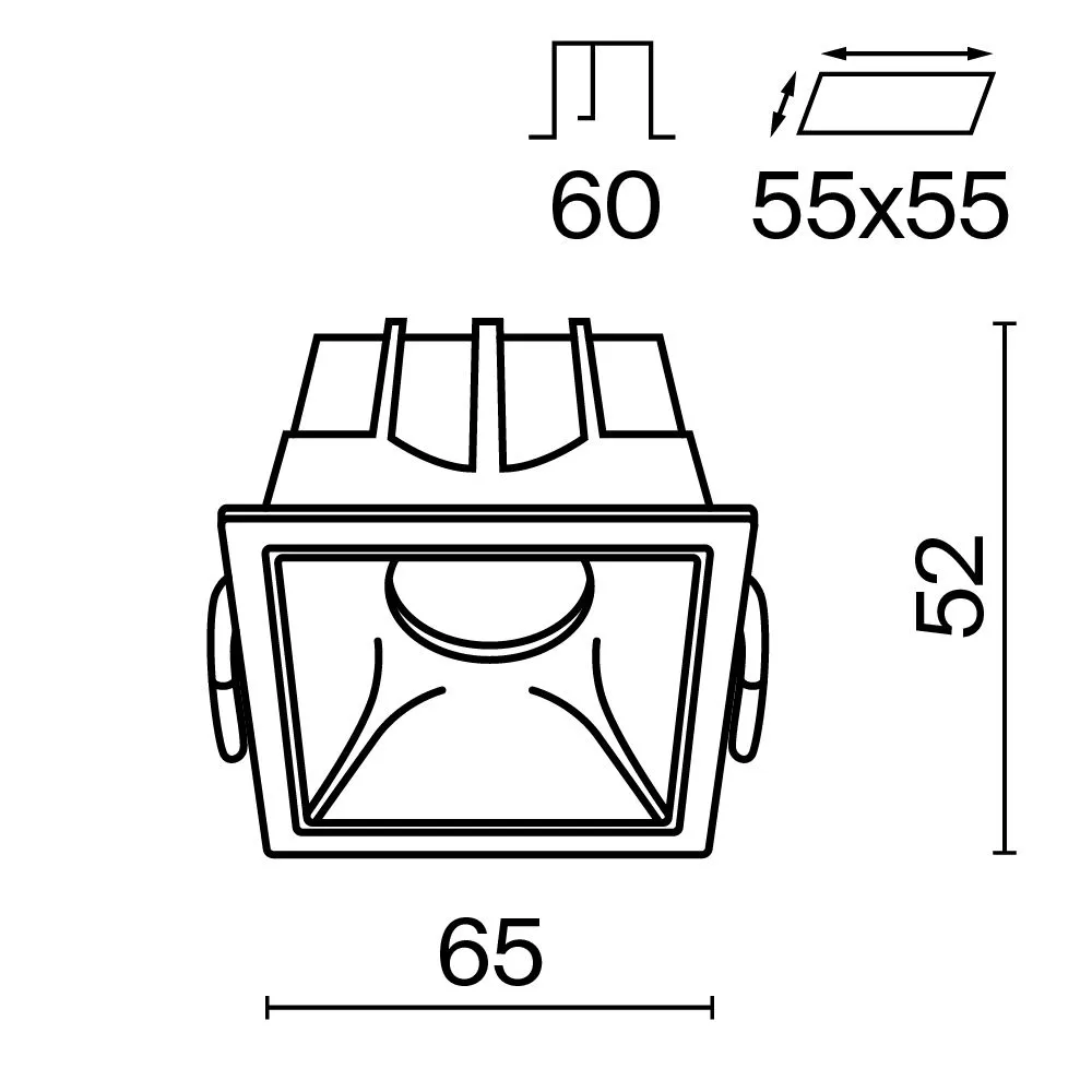 картинка Встраиваемый светильник Technical DL043-01-10W4K-SQ-W