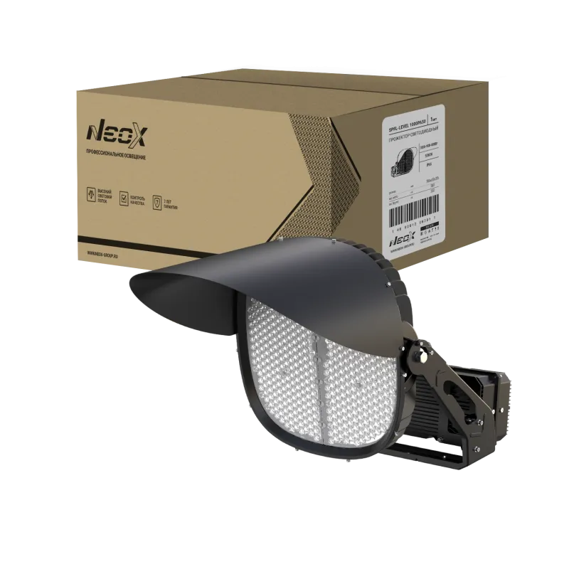 картинка Прожектор светодиодный SPFL-LEVEL 1000PA50 1000/900/800Вт 100-277В 160лм/Вт 40гр 7 лет IP66 черный NEOX