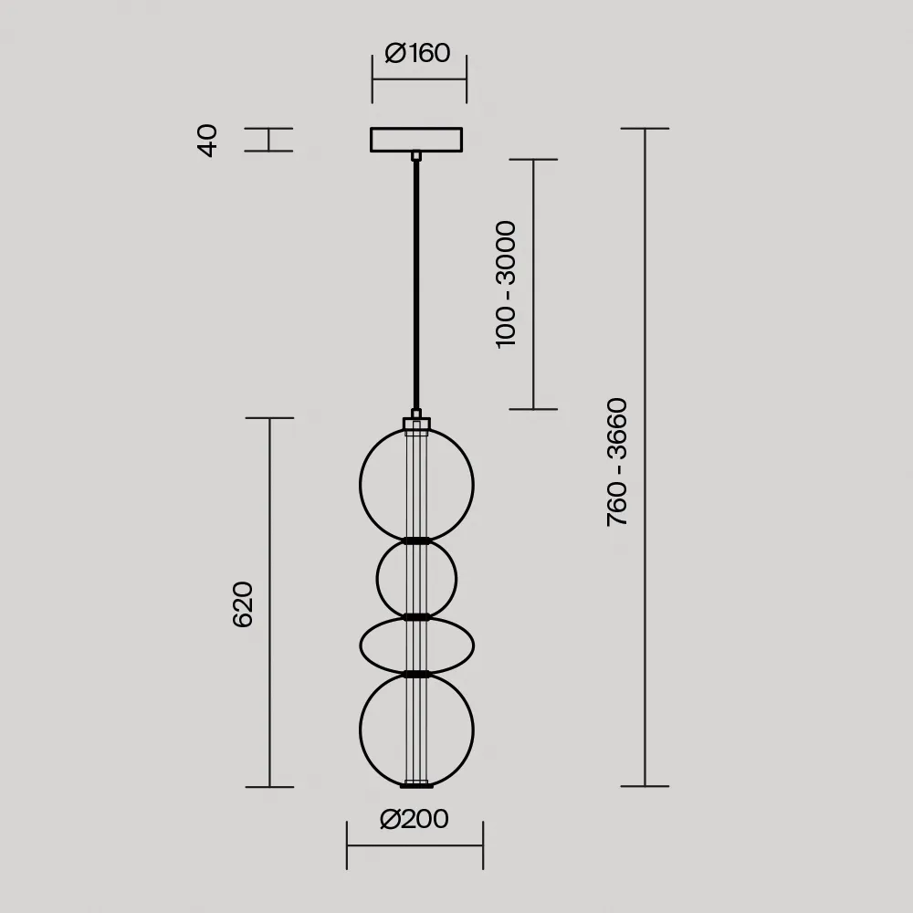 картинка Подвесной светильник Maytoni MOD307PL-L36BS3K