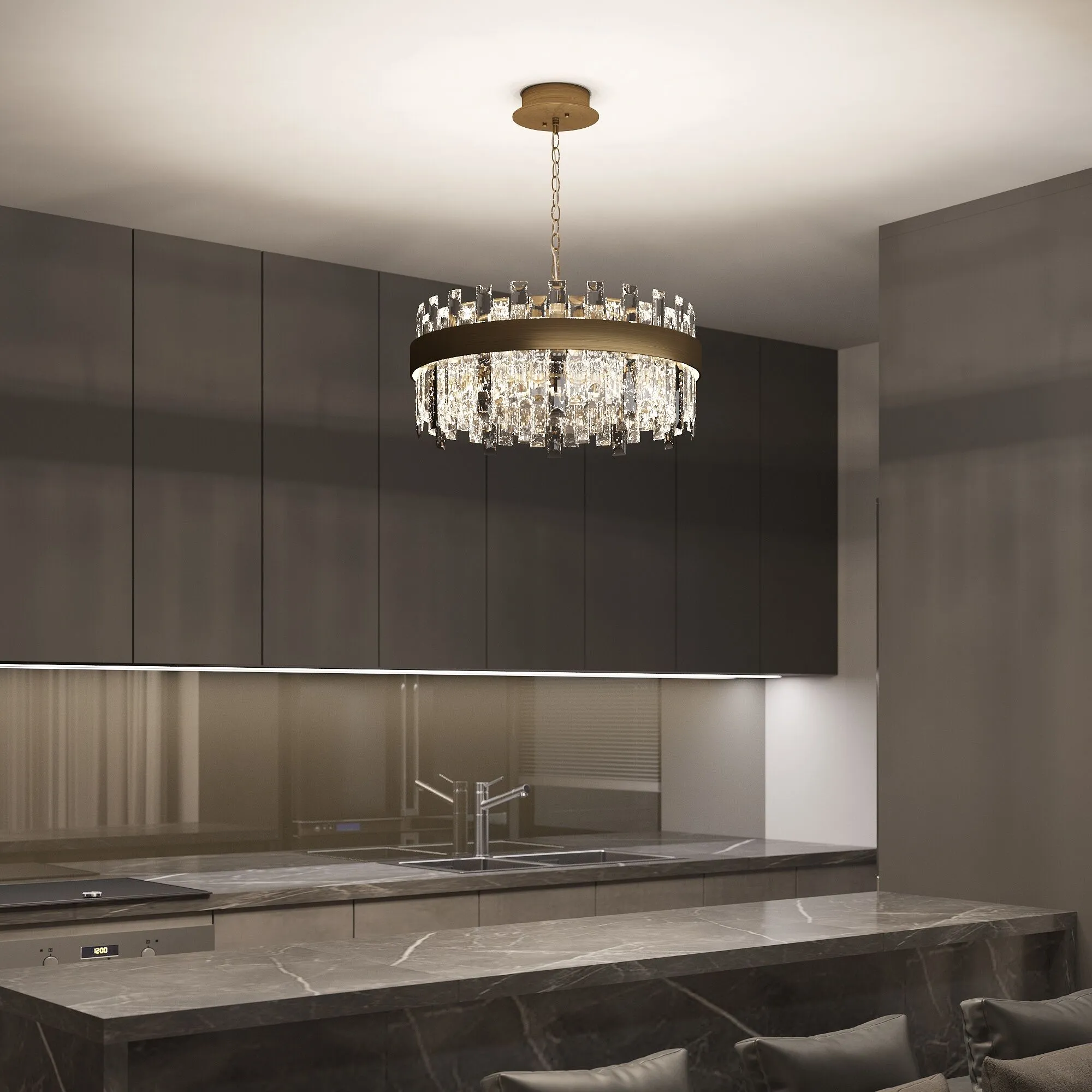 картинка Подвесной светодиодный светильник с хрусталем 417/1