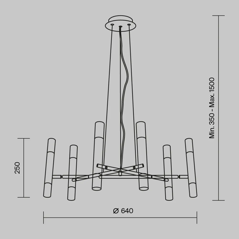 картинка Подвесной светильник Maytoni MOD031PL-12B