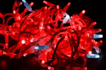 картинка Светодиодная гирлянда нить 10м, 24В, флэш, красный провод, красная
