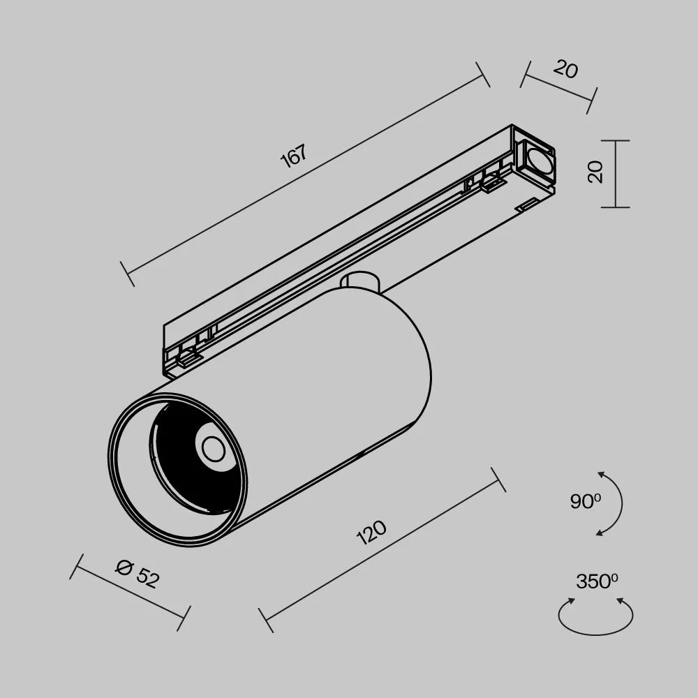 картинка Уличный трековый светильник Outdoor O-TR02-1-S-15WB3K