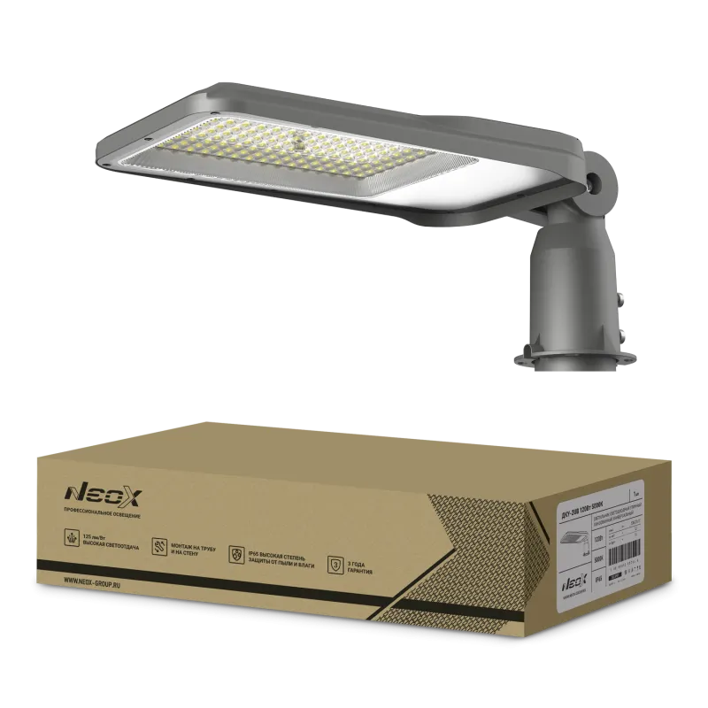 картинка Светильник уличный линзованный светодиодный ДКУ-2UB 120Вт 230В 5000К 15000Лм 125лм/Вт универсальный IP65 NEOX