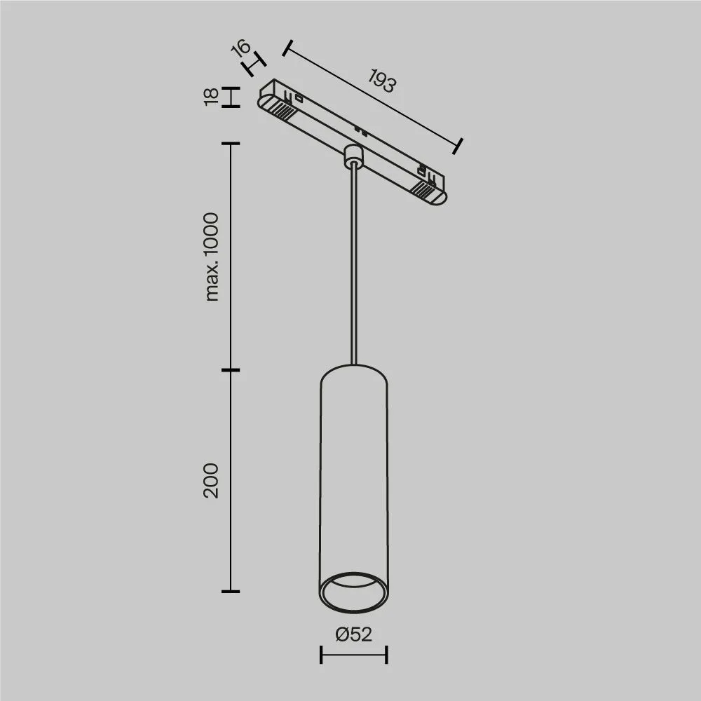 картинка Трековый подвесной светильник Technical TR041-4-12WTW-DD-B