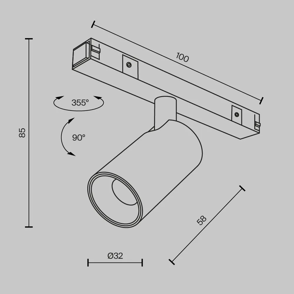 картинка Трековый светильник Technical TR176-1-5WTW-M-B