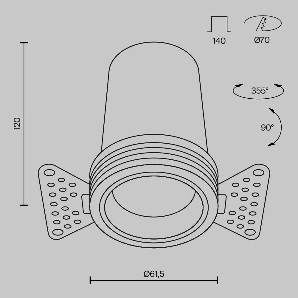 картинка Встраиваемый светильник Technical DL125-L12-4K-TRS-B