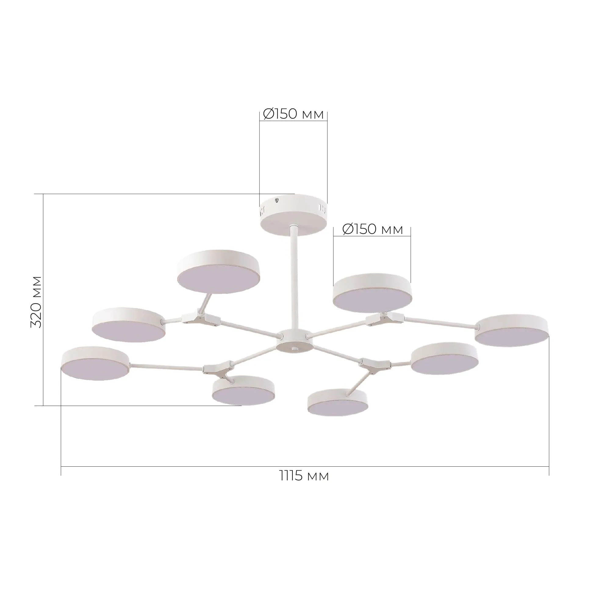 картинка SLE6003-502-08 Светильник потолочный Белый/Белый LED 8*10W