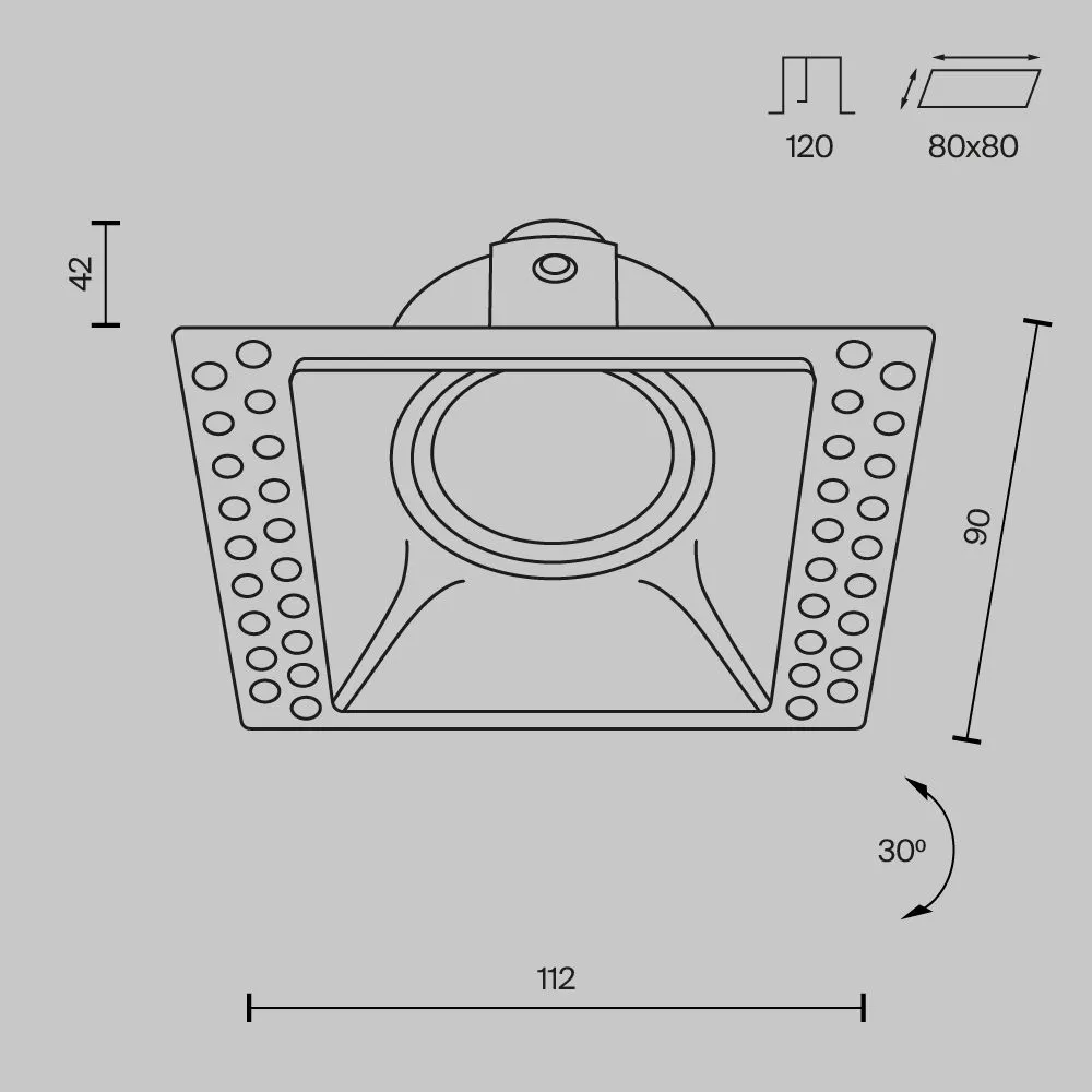 картинка Встраиваемый светильник Technical DL042-01-SQ-W