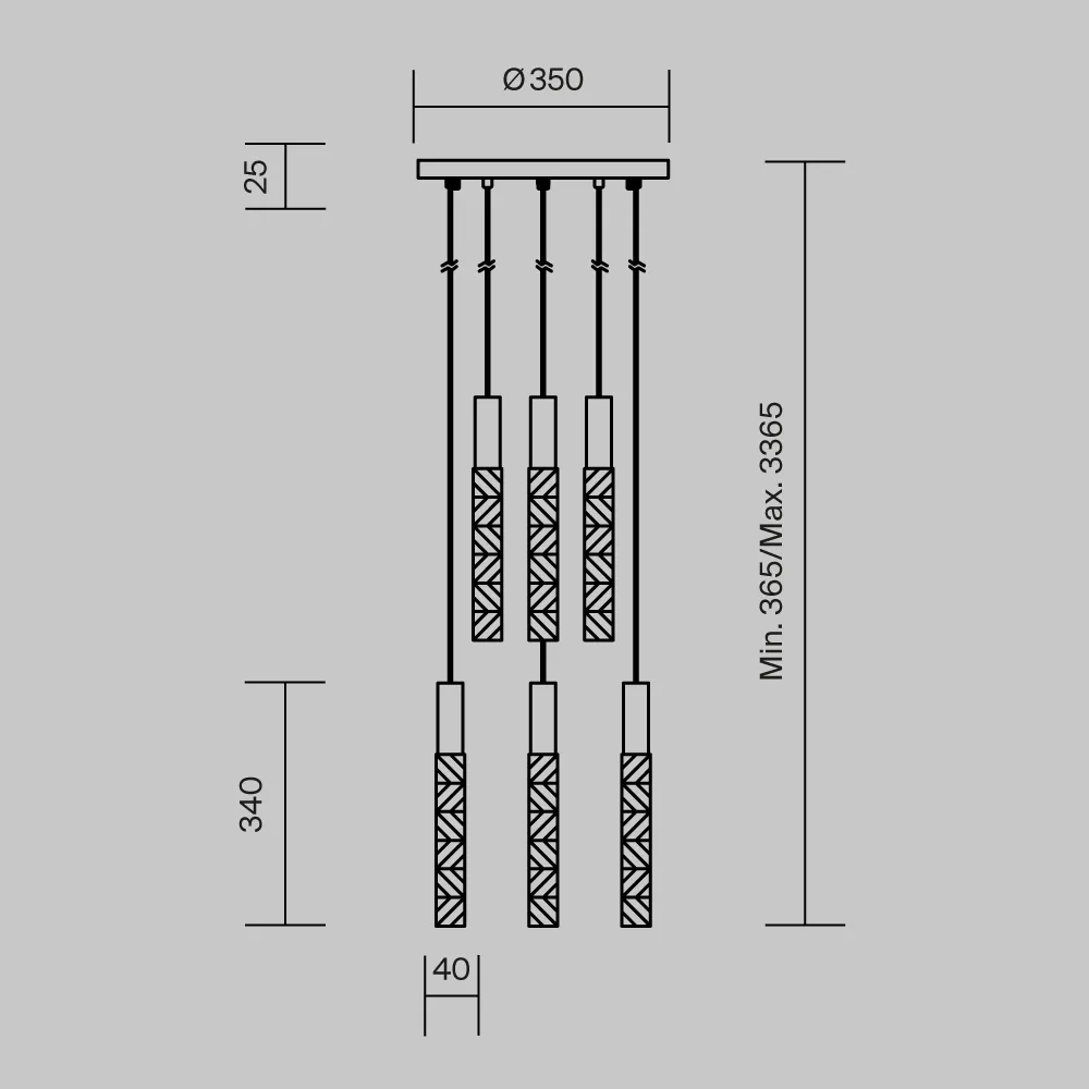 картинка Подвесной светильник Maytoni MOD328PL-L18BS3K