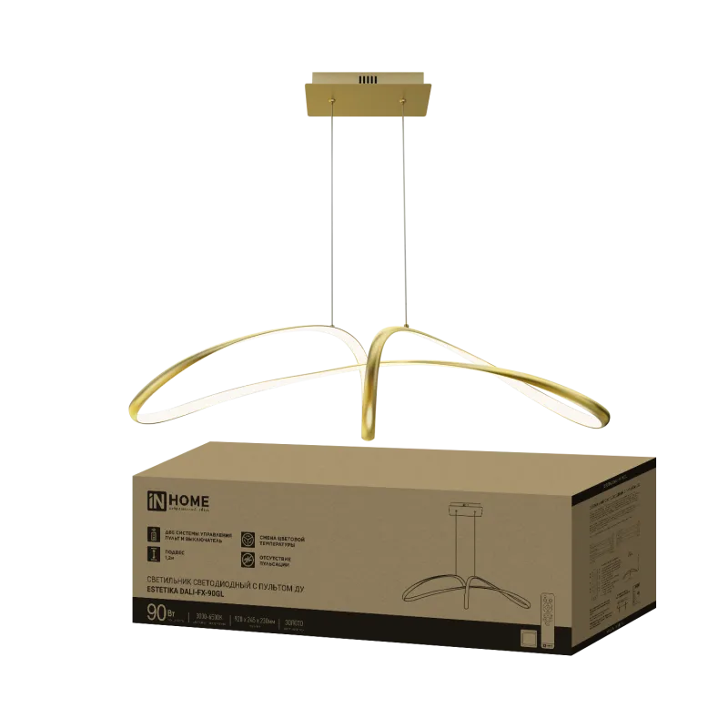 картинка Светильник светодиодный ESTETIKA DALI-FX-90GL 90Вт 230В 3000-6500K 920х245x230мм 1.2м трос ДУ золото IN HOME