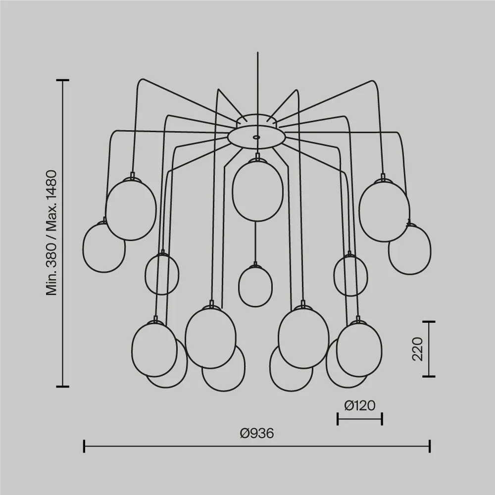картинка Подвесной светильник Maytoni MOD176PL-16G