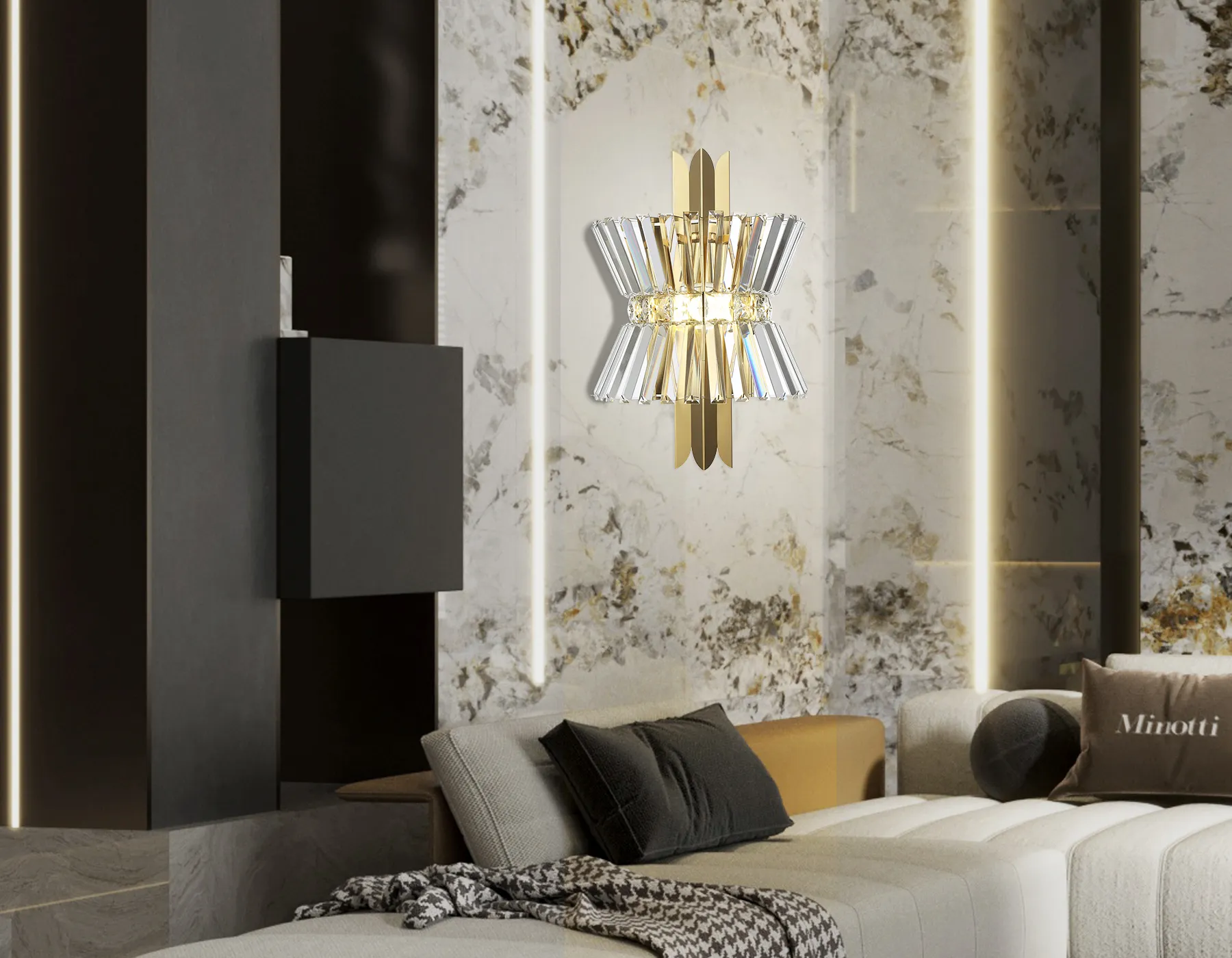 картинка Настенный светильник с хрусталем LH41029