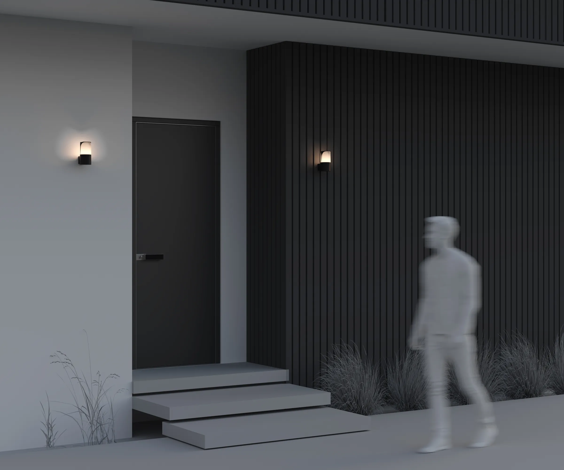 картинка Настенный светильник (бра) Outdoor O016WL-01B