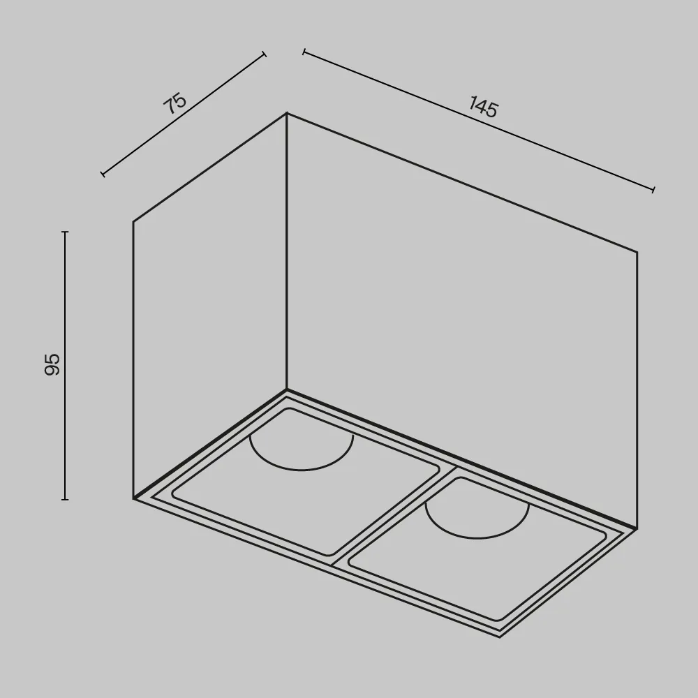 картинка Потолочный светильник Technical C065CL-02-L12W3K-B