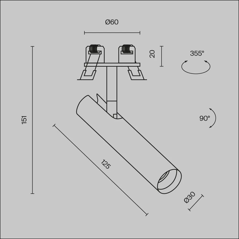 картинка Встраиваемый светильник Technical C141RS-L125-6W4K-B