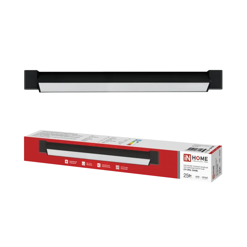 картинка Светильник трековый линейный светодиодный поворотный LTP-OPAL 2540BL 25Вт 4000К 120гр 465мм черный IN HOME