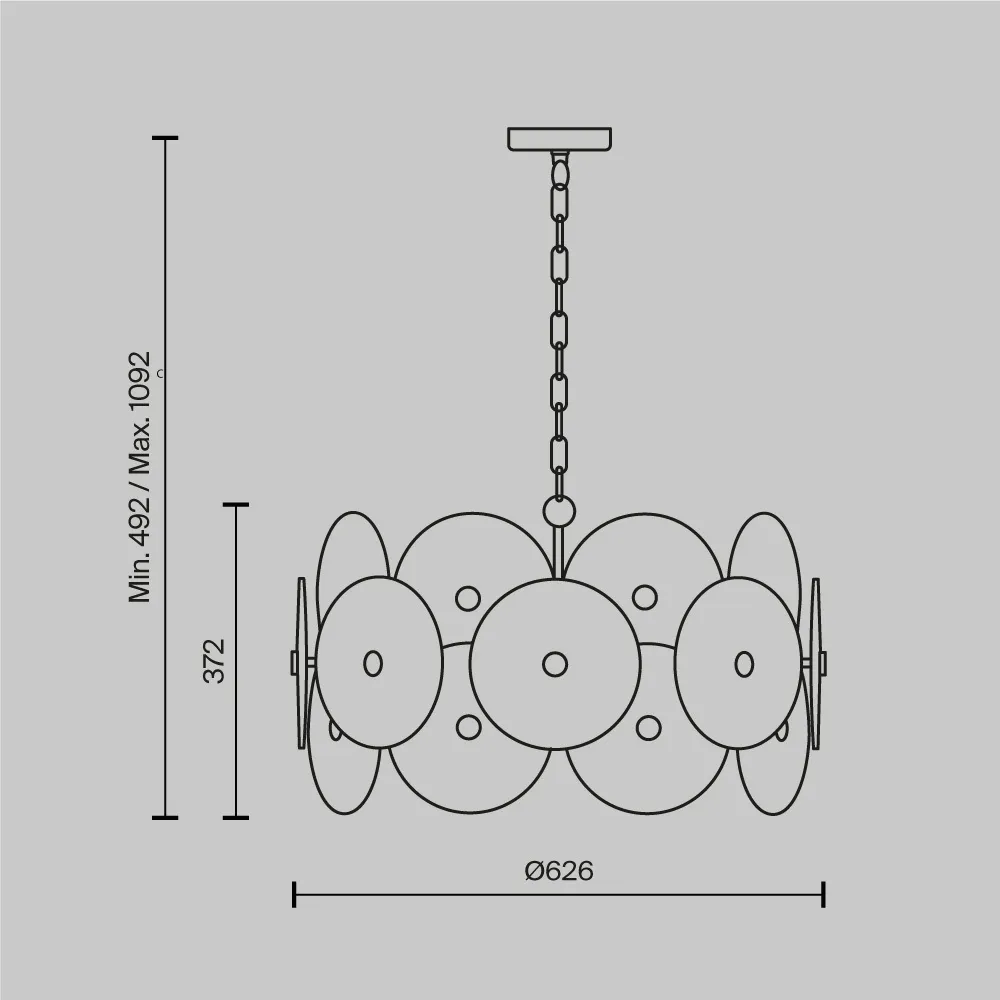 картинка Подвесной светильник Maytoni MOD007PL-08G