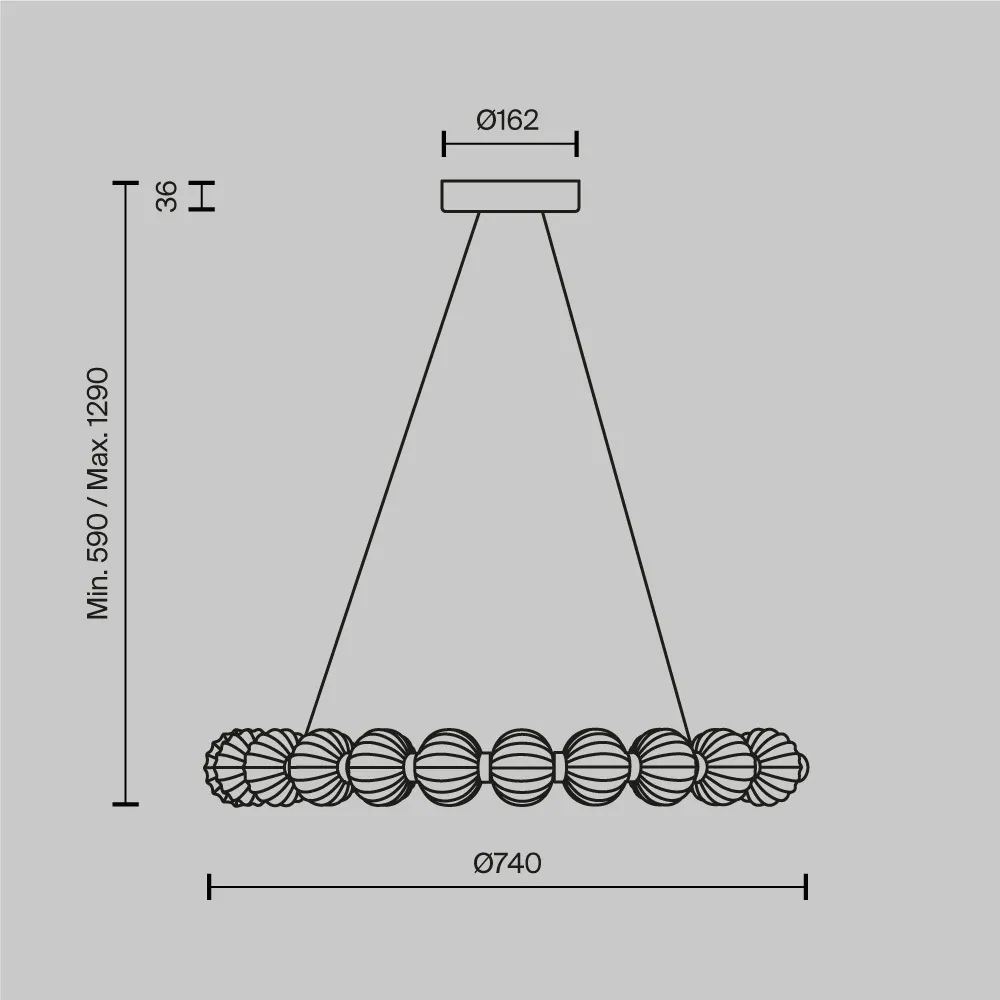 картинка Подвесной светильник Maytoni MOD555PL-L26CH4K