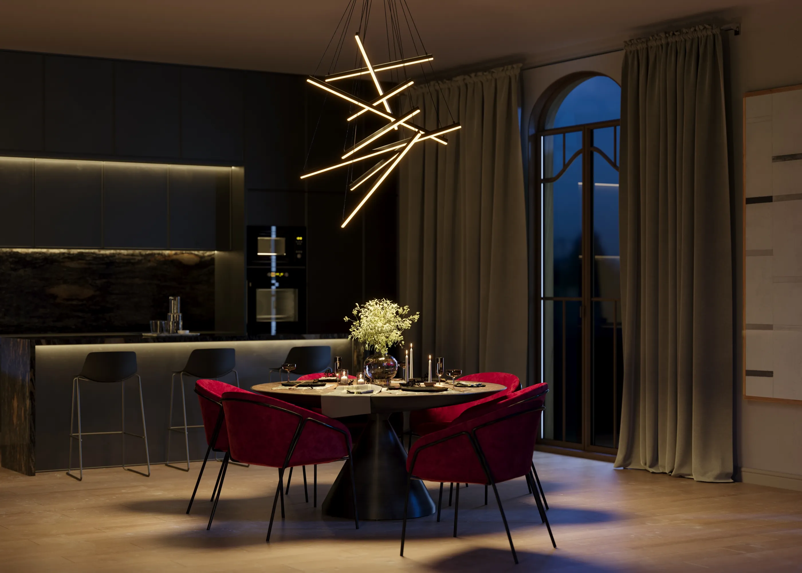 картинка Подвесной светильник Maytoni MOD016PL-L96BK