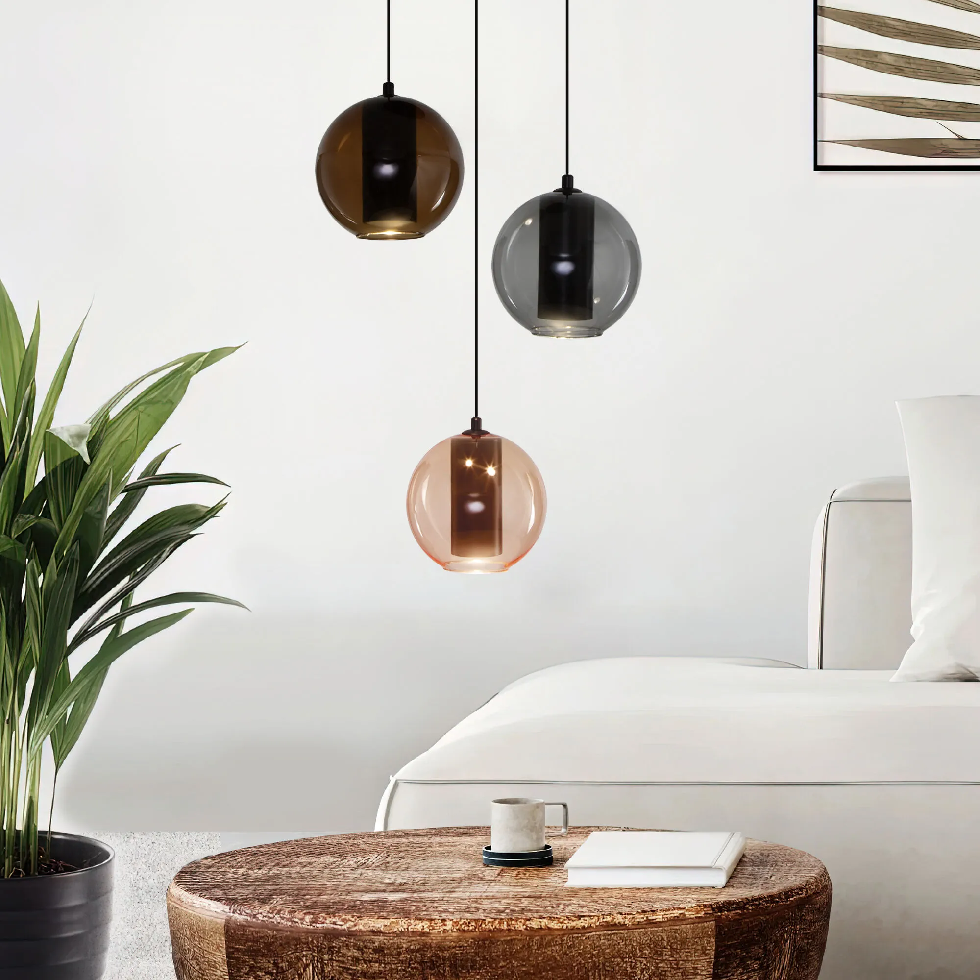 картинка Подвесной светильник 50258/3 LED дымчатый/ бежевый/ шоколад