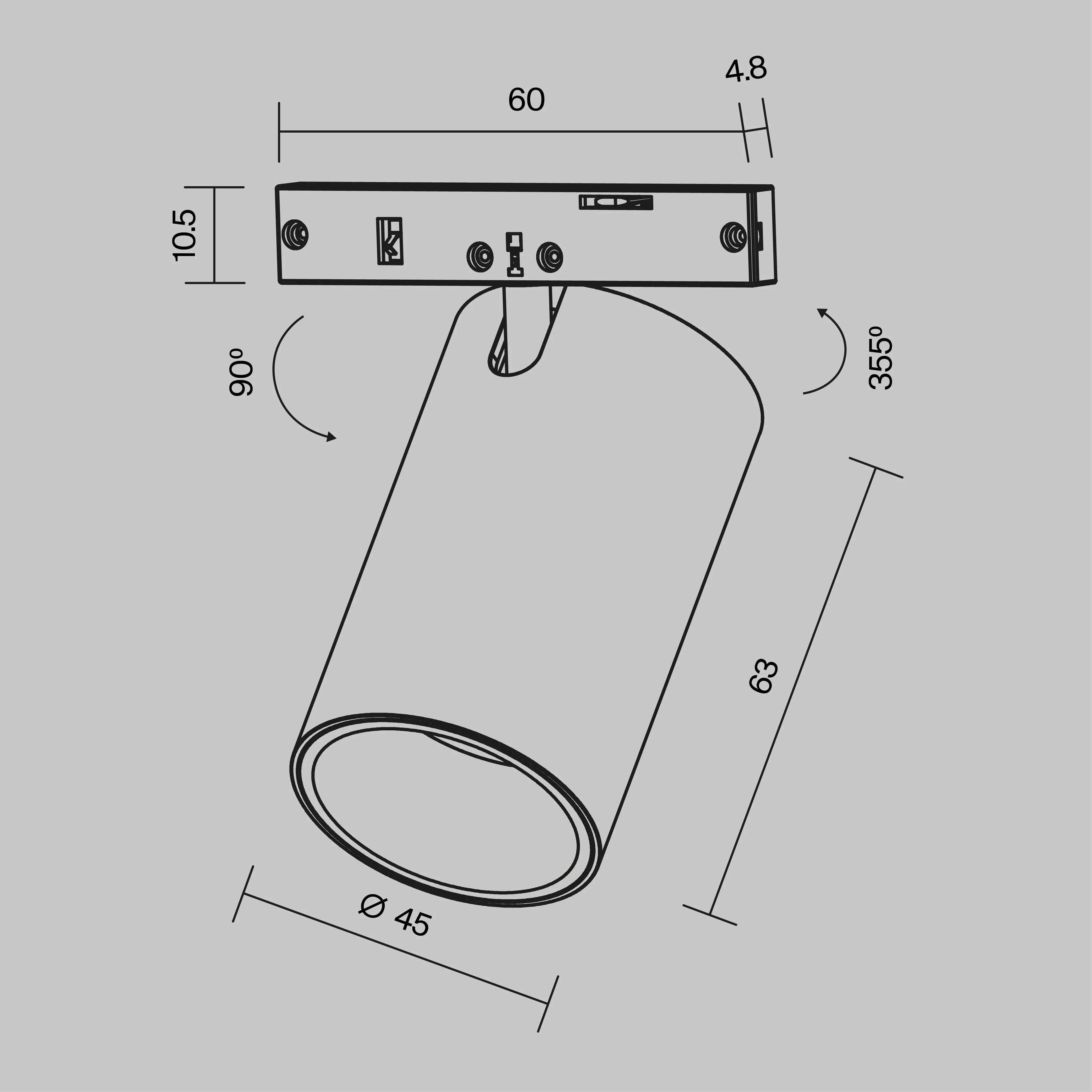 картинка Трековый светильник Technical TR187-1-9W3K-M-B