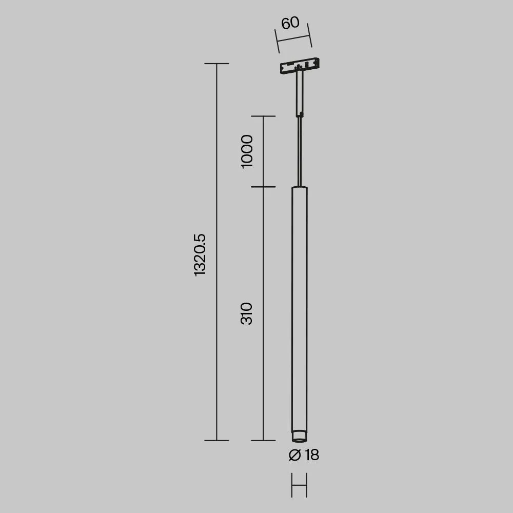 картинка Трековый подвесной светильник Technical TR191-1-3W2.7K-M-BW