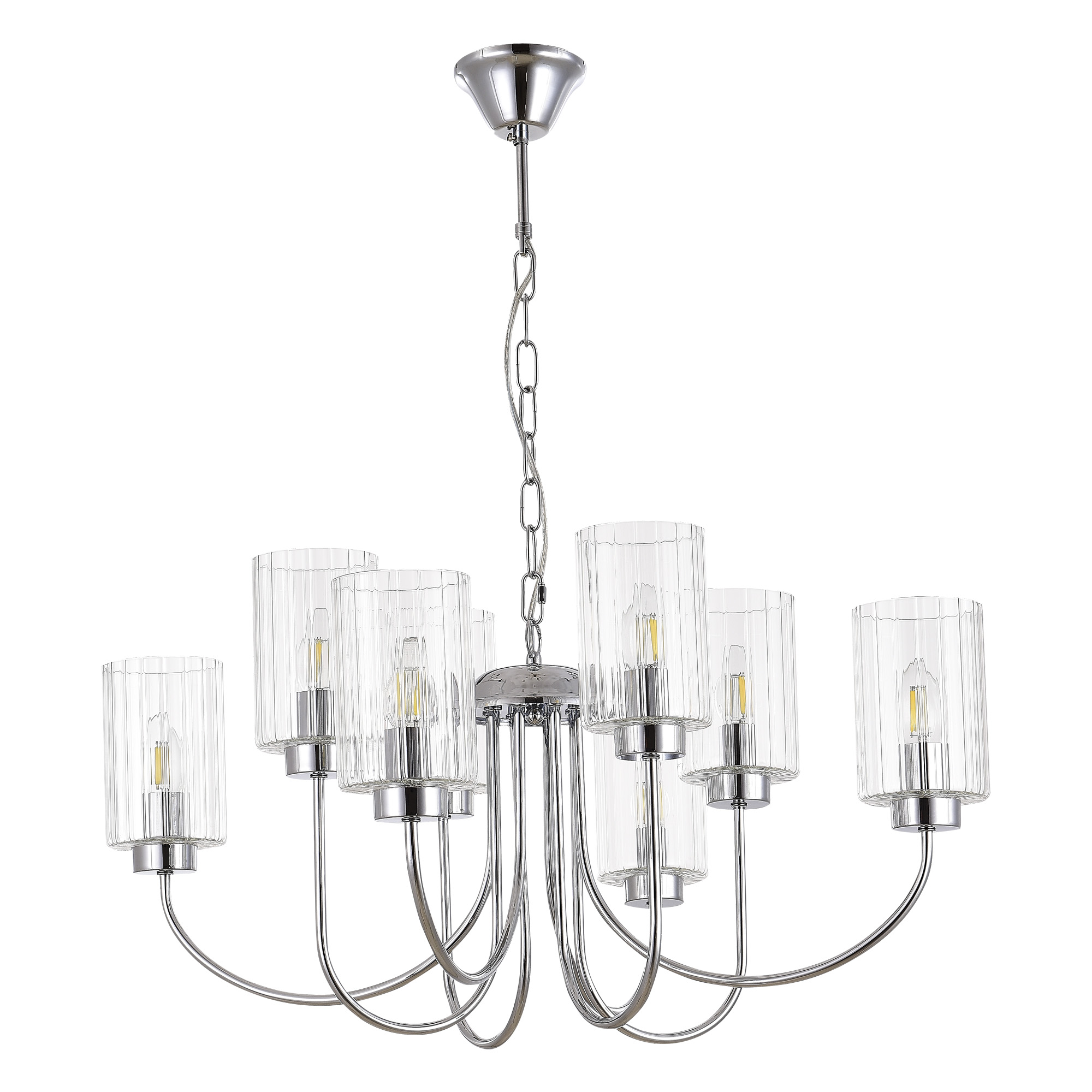 картинка SLE1127-103-08 Светильник подвесной Хром/Прозрачный E14 8*40W