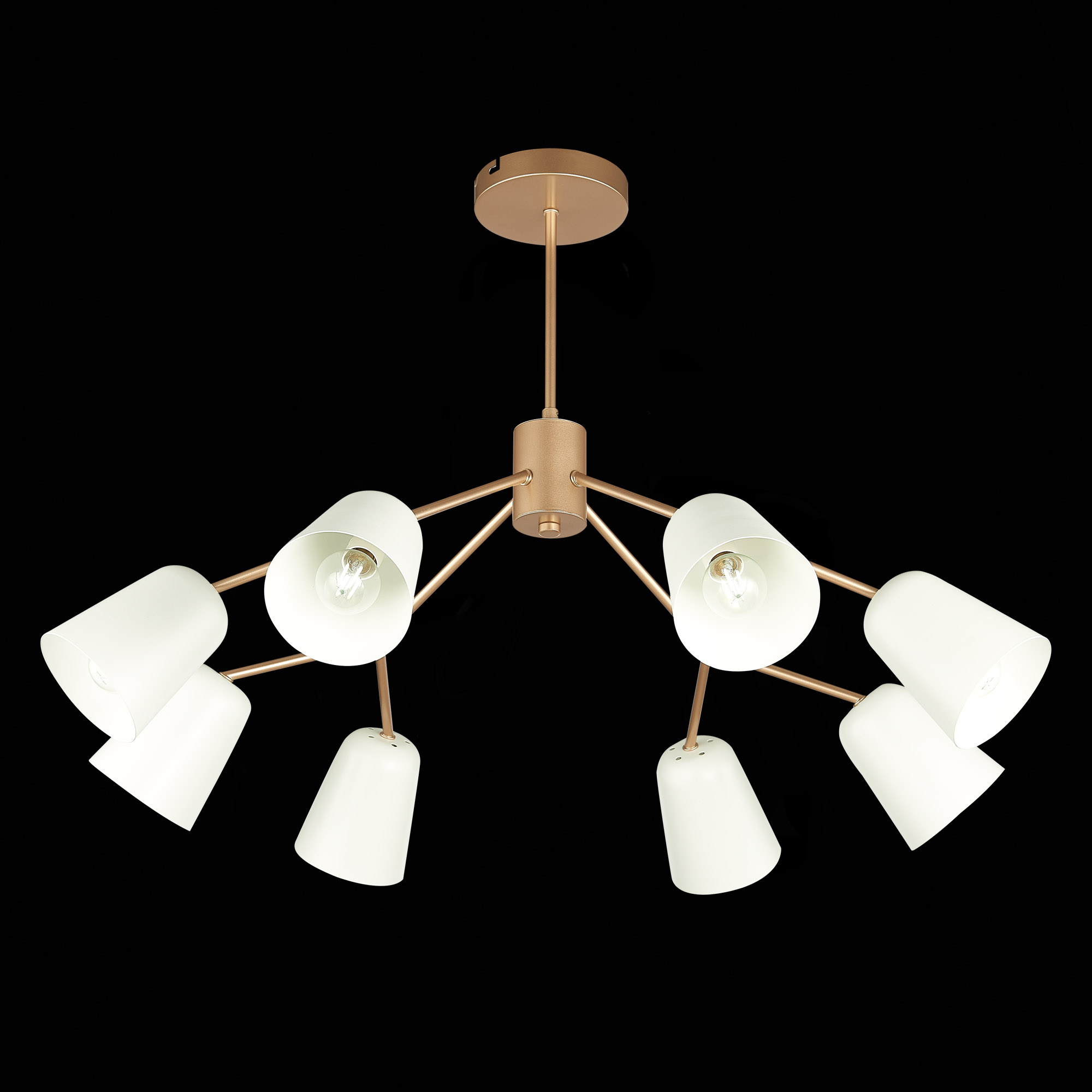 картинка SLE155902-08 Светильник потолочный Золотистый/Белый E14 8*40W