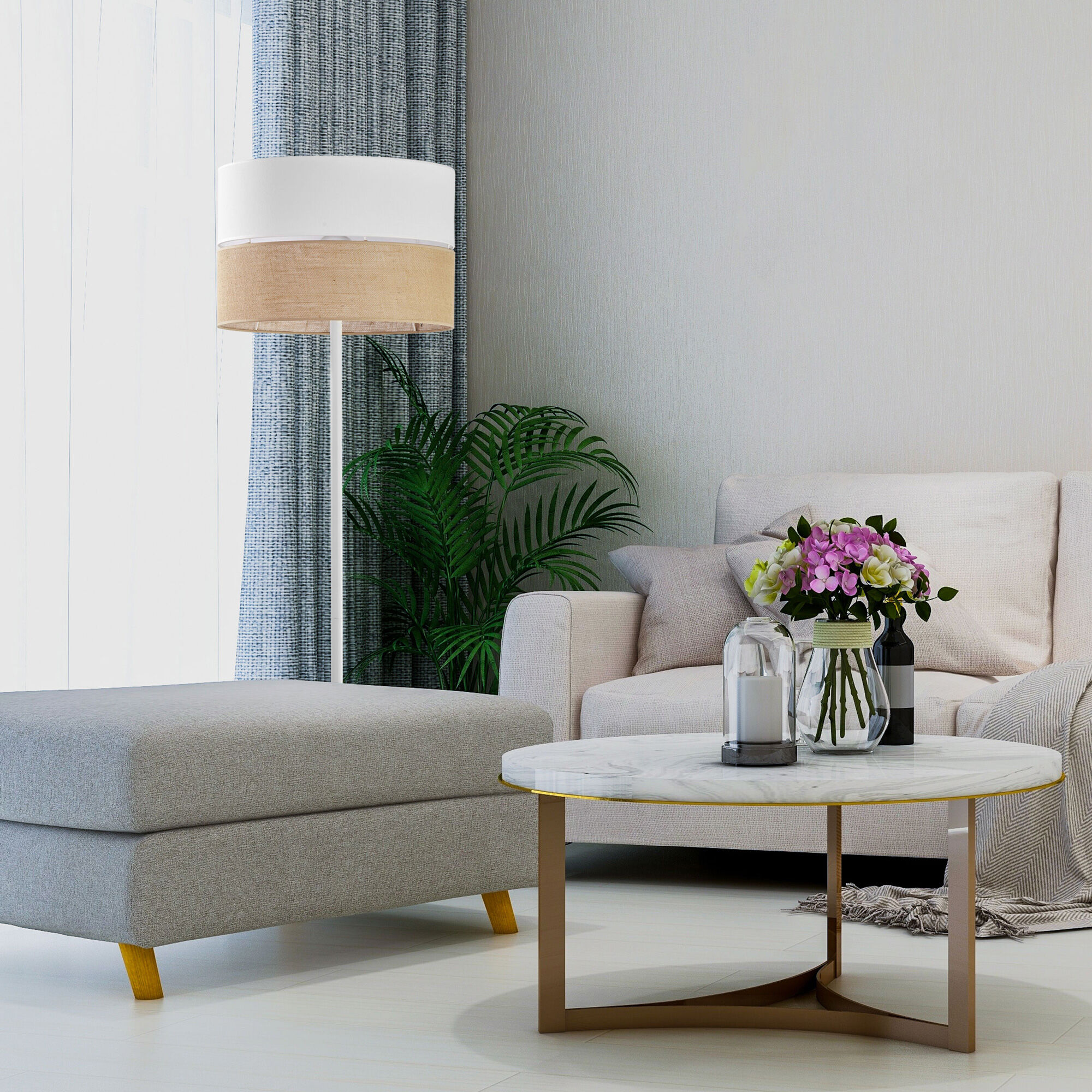 картинка Напольный светильник с тканевым абажуром 5241 Linobianco