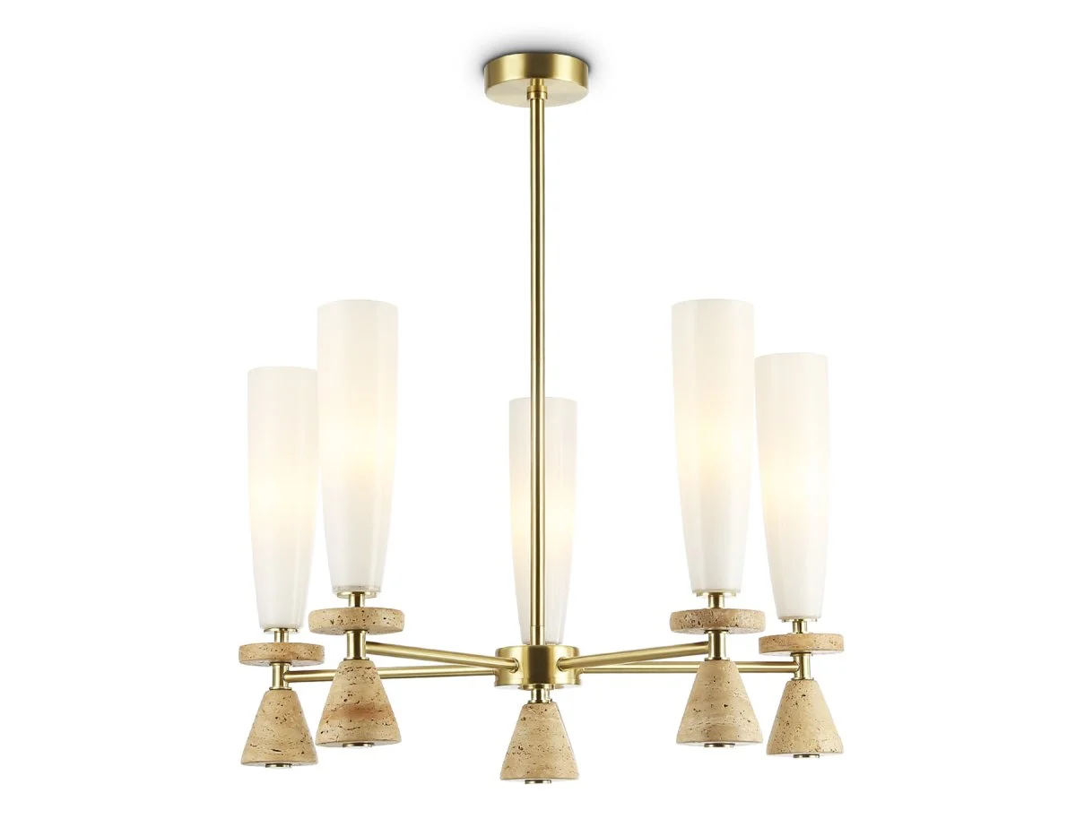 картинка Люстра на штанге с травертином LH75371