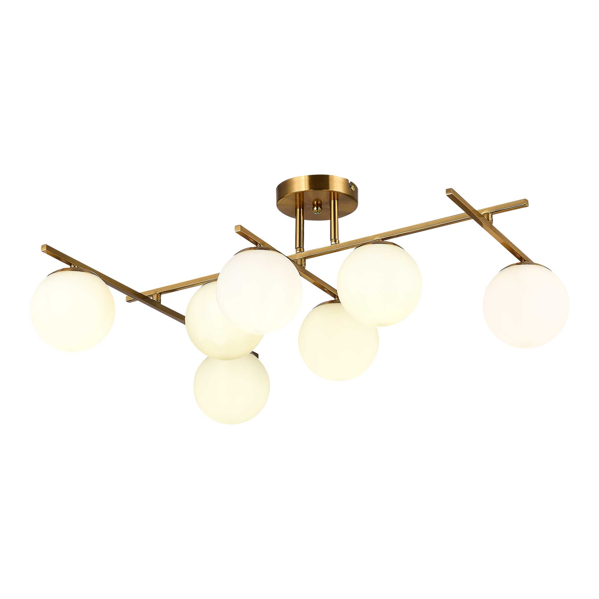 картинка SLE1195-302-07 Светильник потолочный Латунь/Белый E14 7*40W