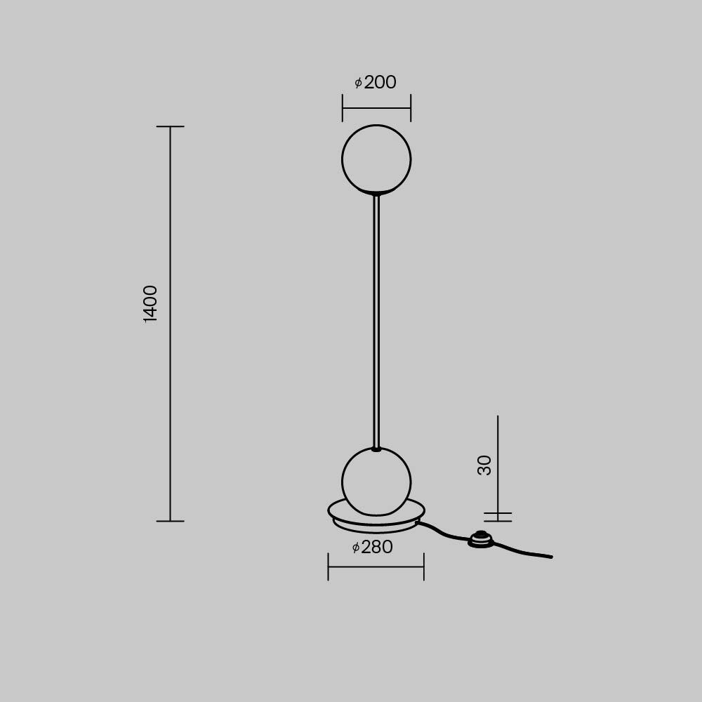 картинка Напольный светильник (торшер) Maytoni MOD427FL-L20B3K