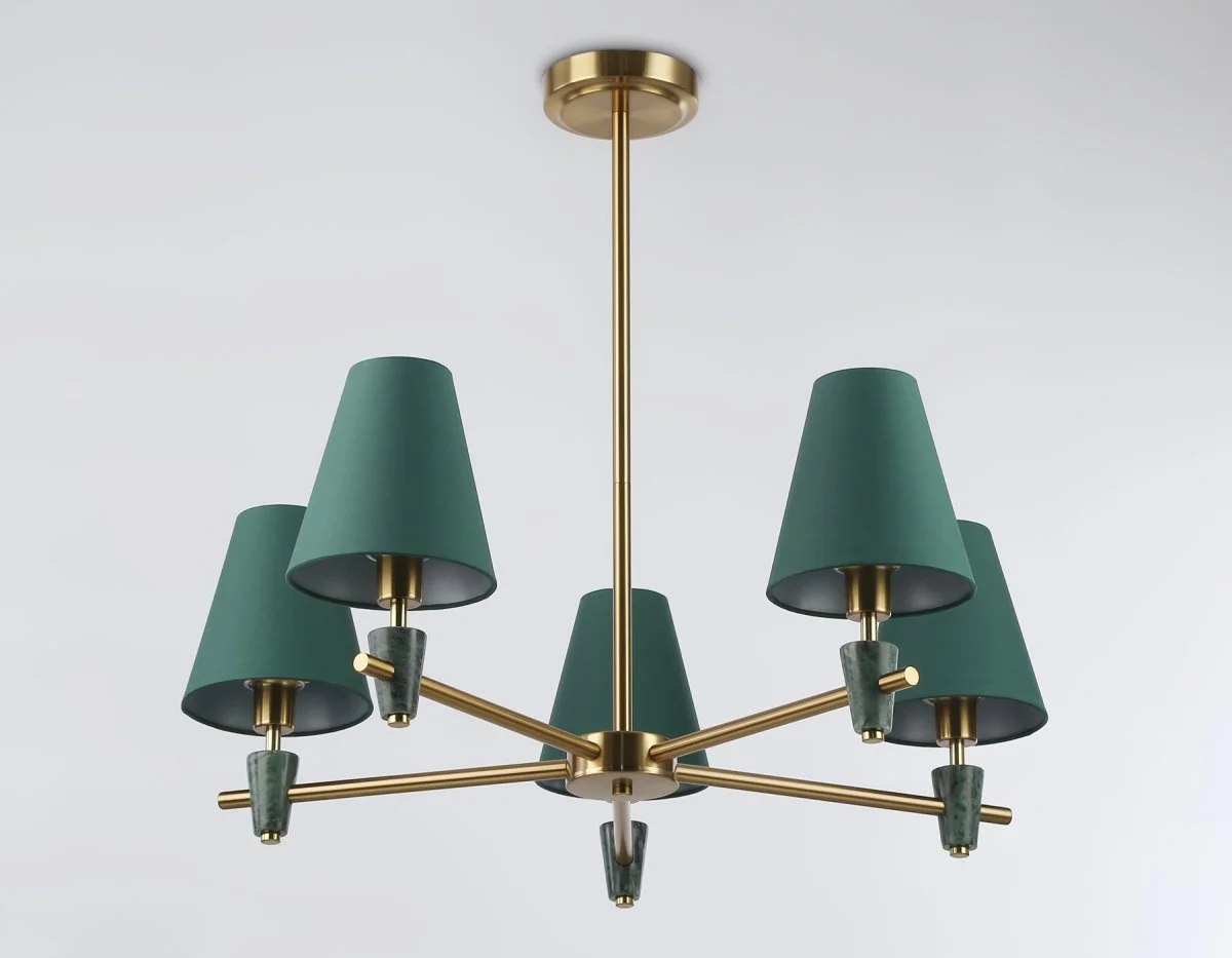 картинка Люстра на штанге с абажурами и мрамором LH75051