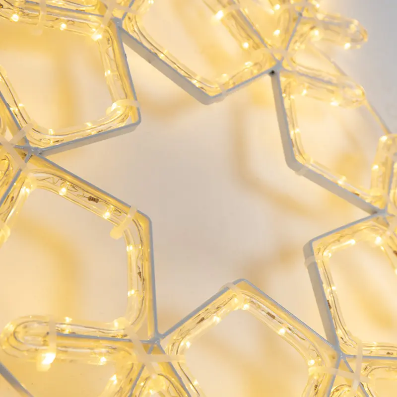 картинка Светодиодная фигура из дюралайта Снежинка 55x55см ТЕПЛЫЙ БЕЛЫЙ NEON-NIGHT