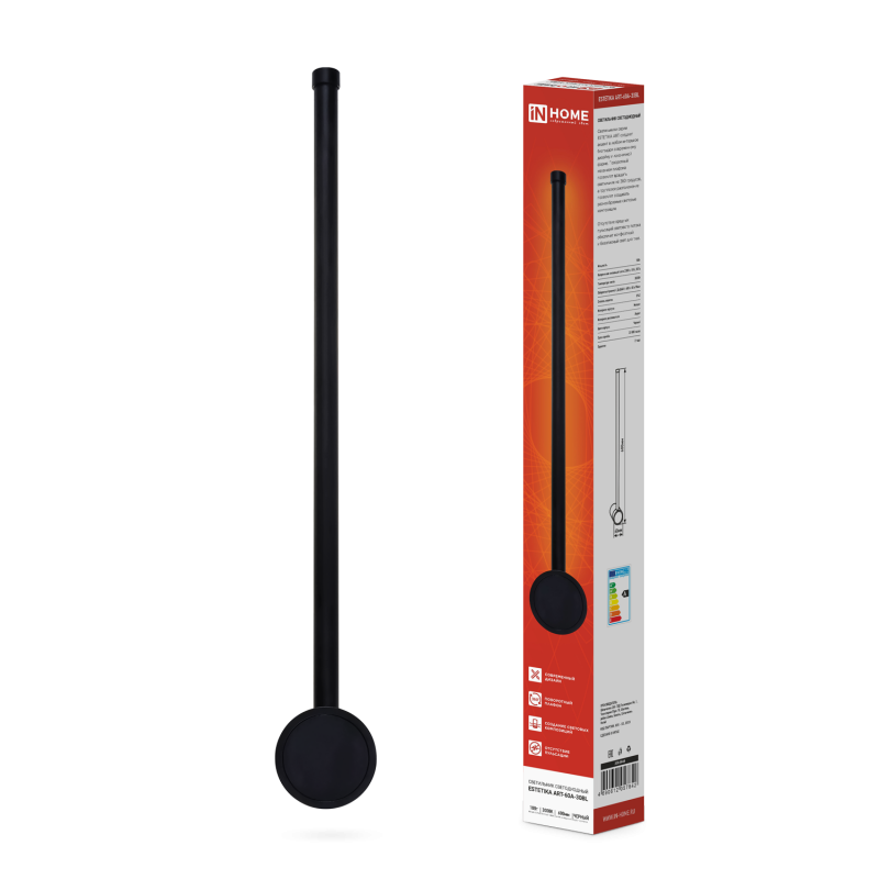 картинка Светильник светодиодный ESTETIKA ART-60A-30BL 10Вт 230В 3000K 700Лм 600х60x98 черный IN HOME