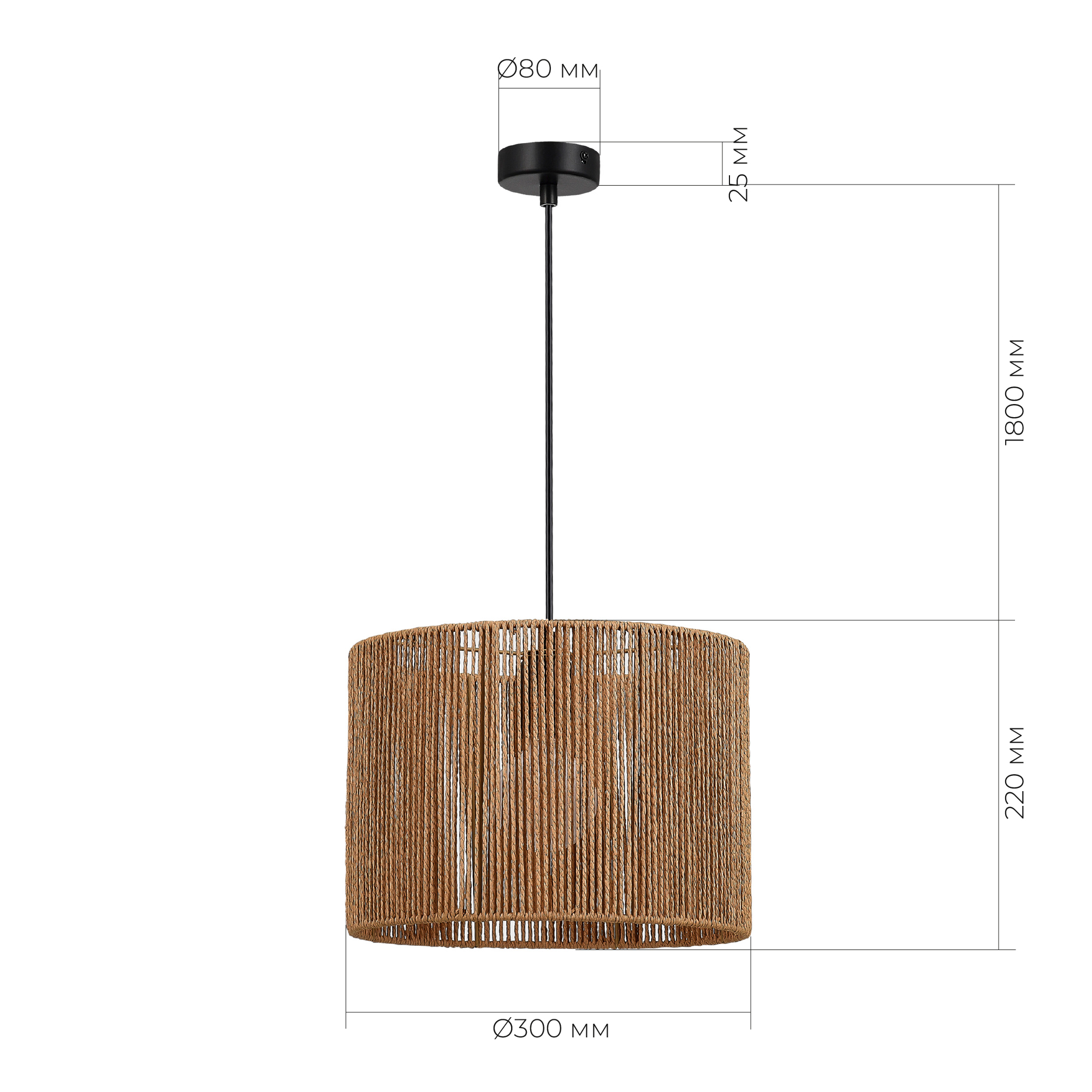 картинка SLE6024-603-01 Светильник подвесной бежевый/черный E27 1*40W