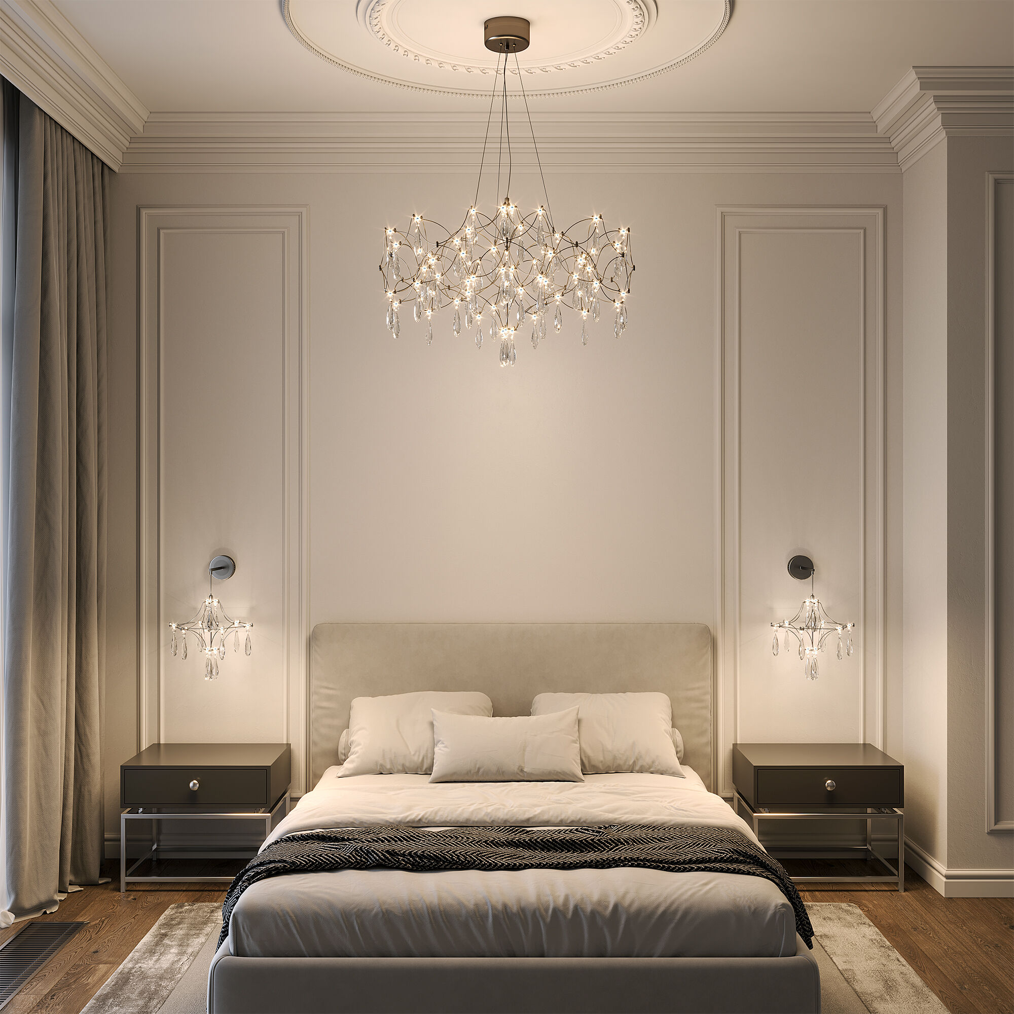 картинка Подвесной светодиодный светильник с фигурным хрусталем 443/1