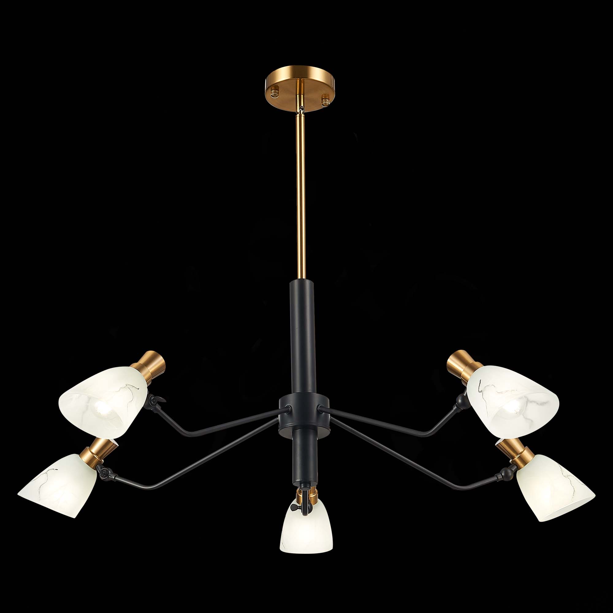 картинка SLE205403-05 Светильник подвесной Черный, Латунь/Белый E14 5*60W