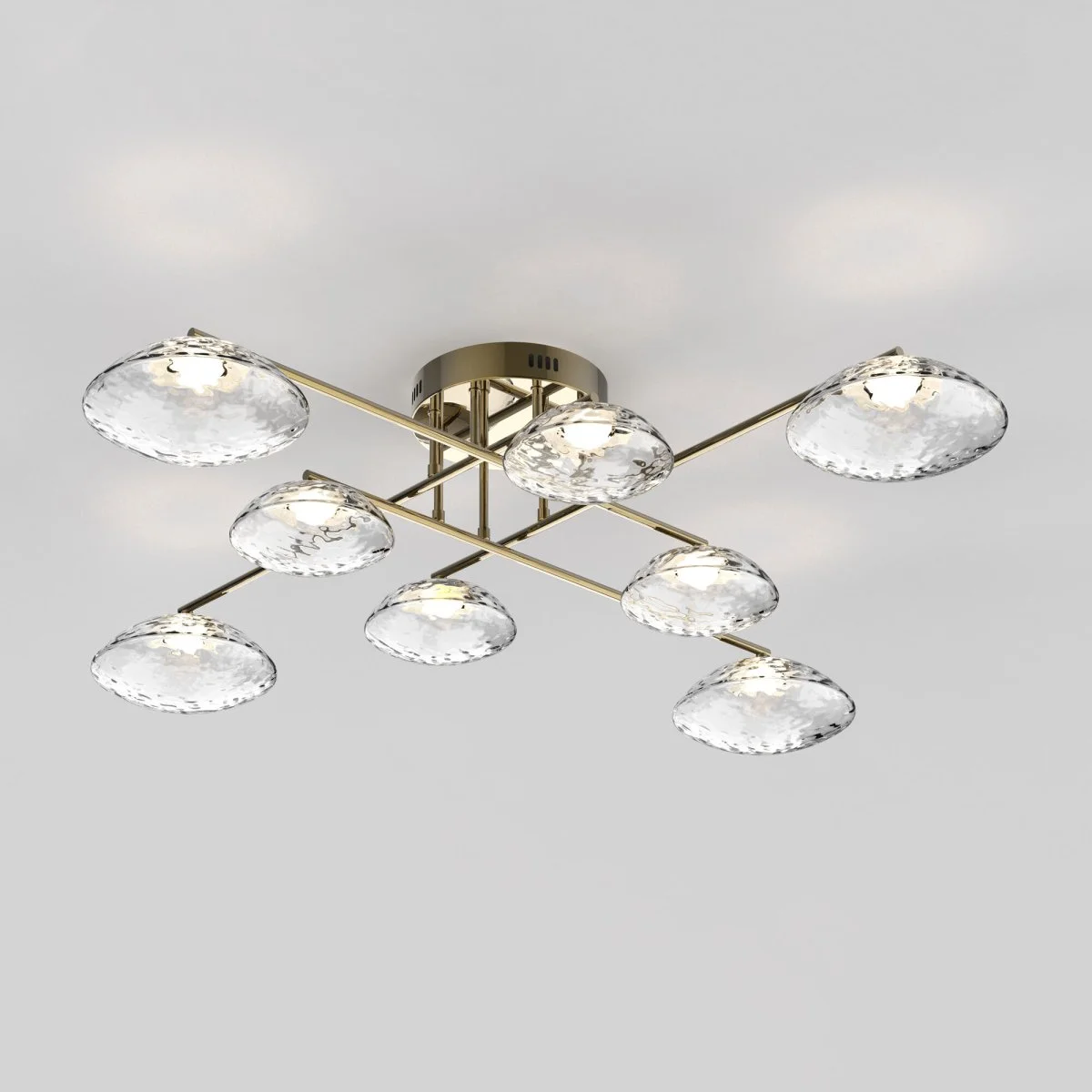 картинка Потолочный светильник с прозрачными стеклянными плафонами 50389 LED латунь