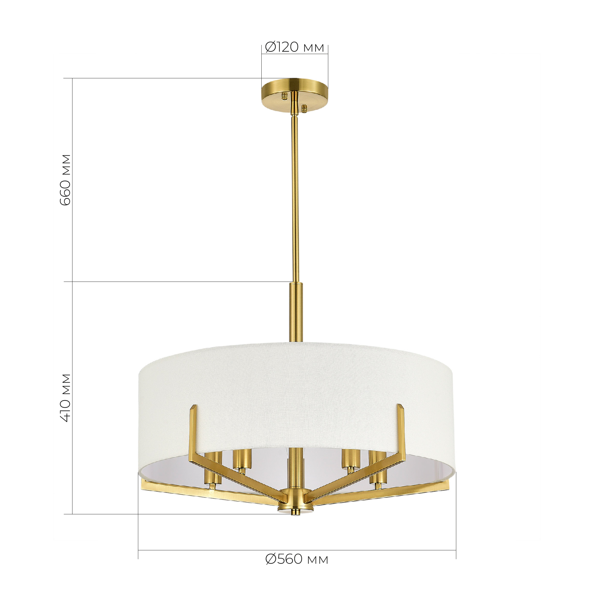 картинка SLE3010-303-05 Светильник подвесной Латунь/Белый E14 5*40W