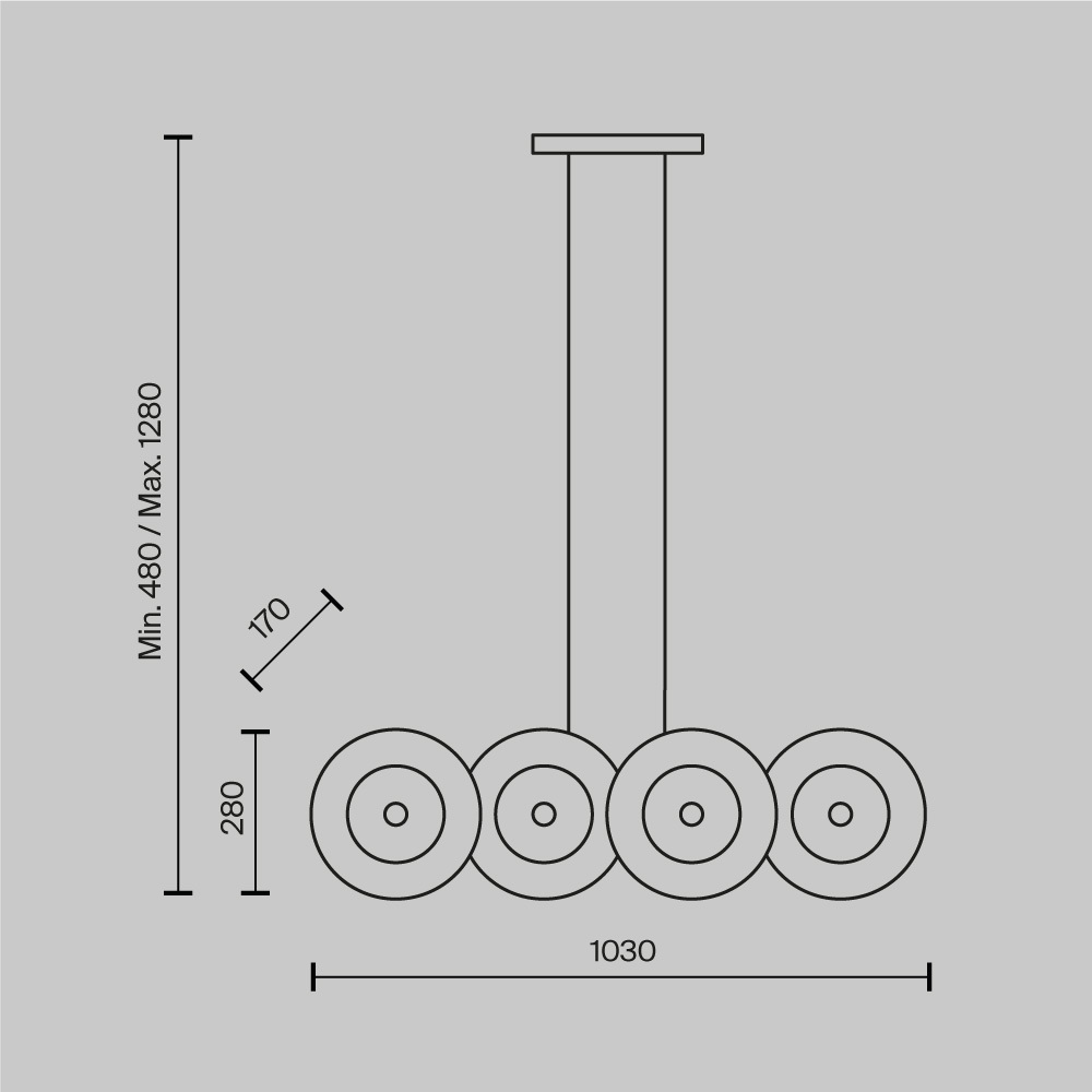 картинка Подвесной светильник Maytoni MOD007PL-08G1